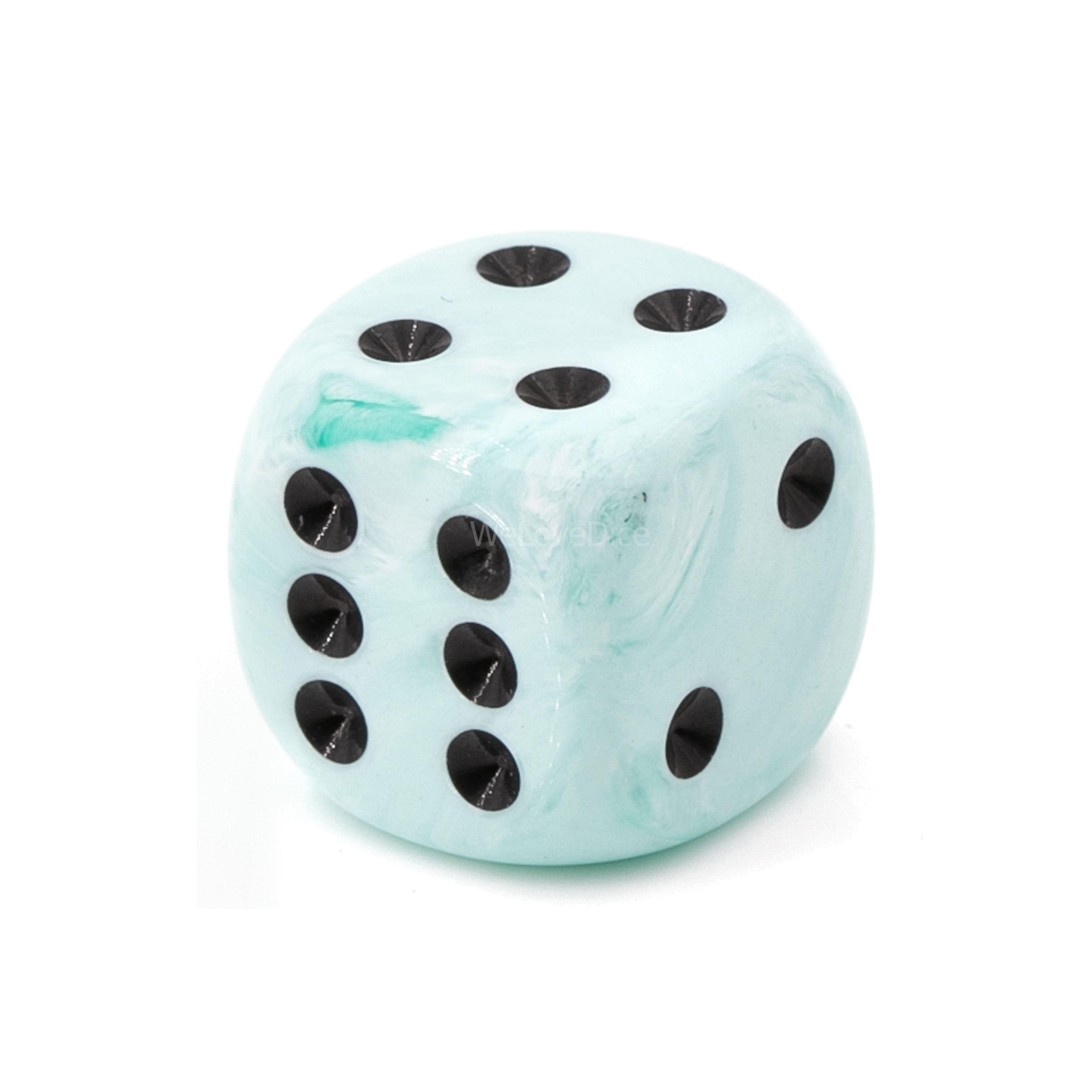 16mm W6 Würfel in ice cream türkis / schwarz
