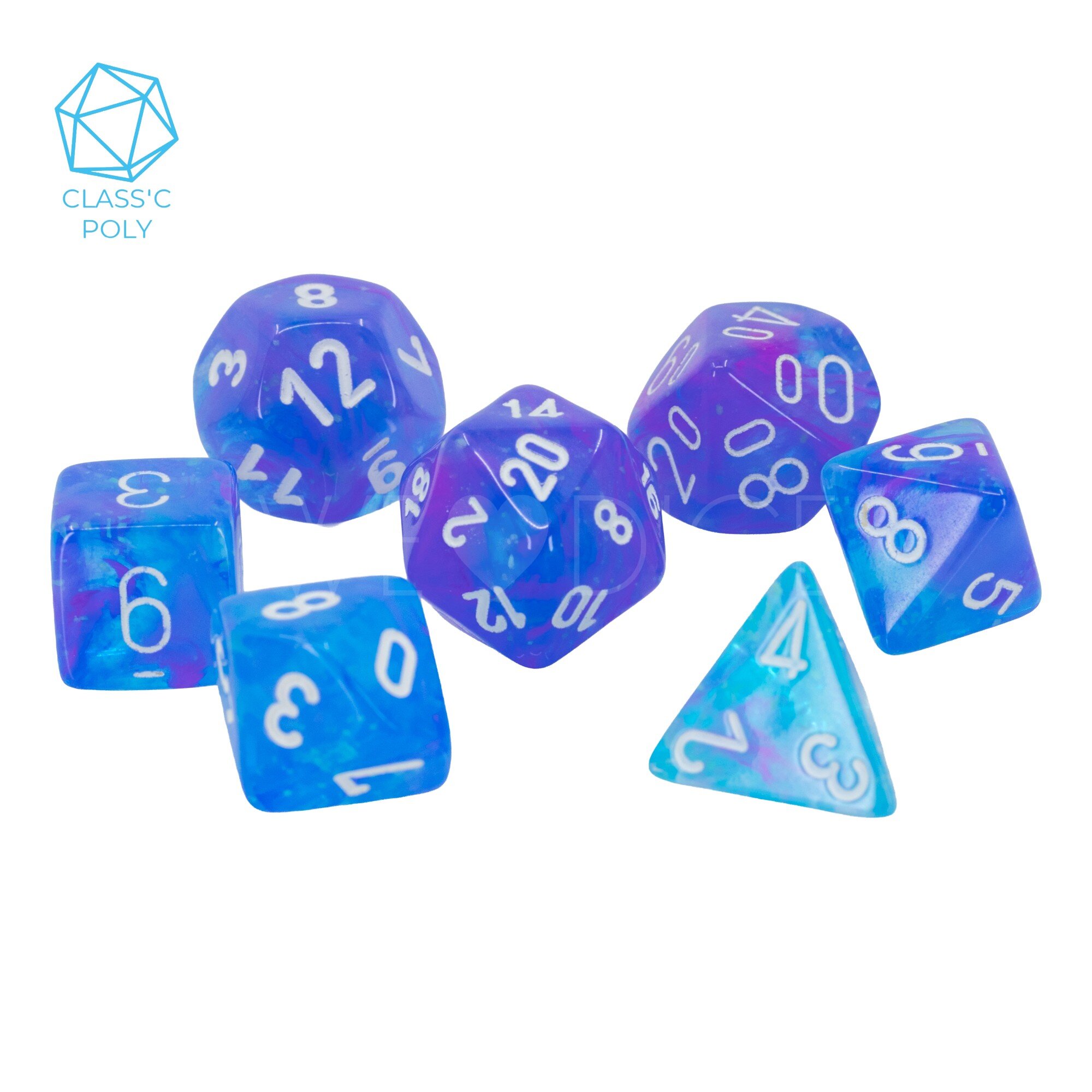 Nebula® Polyhedral aura / weiß 7-Würfel Set