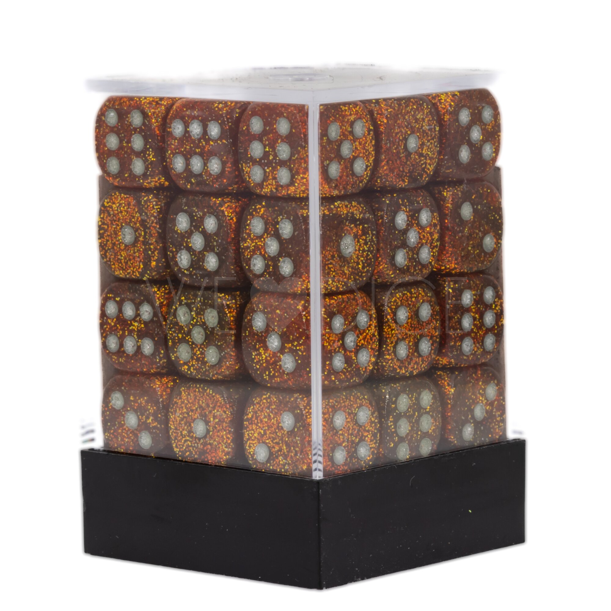 Glitter Gold / silber 12mm W6 Würfel Set (36 Würfel)