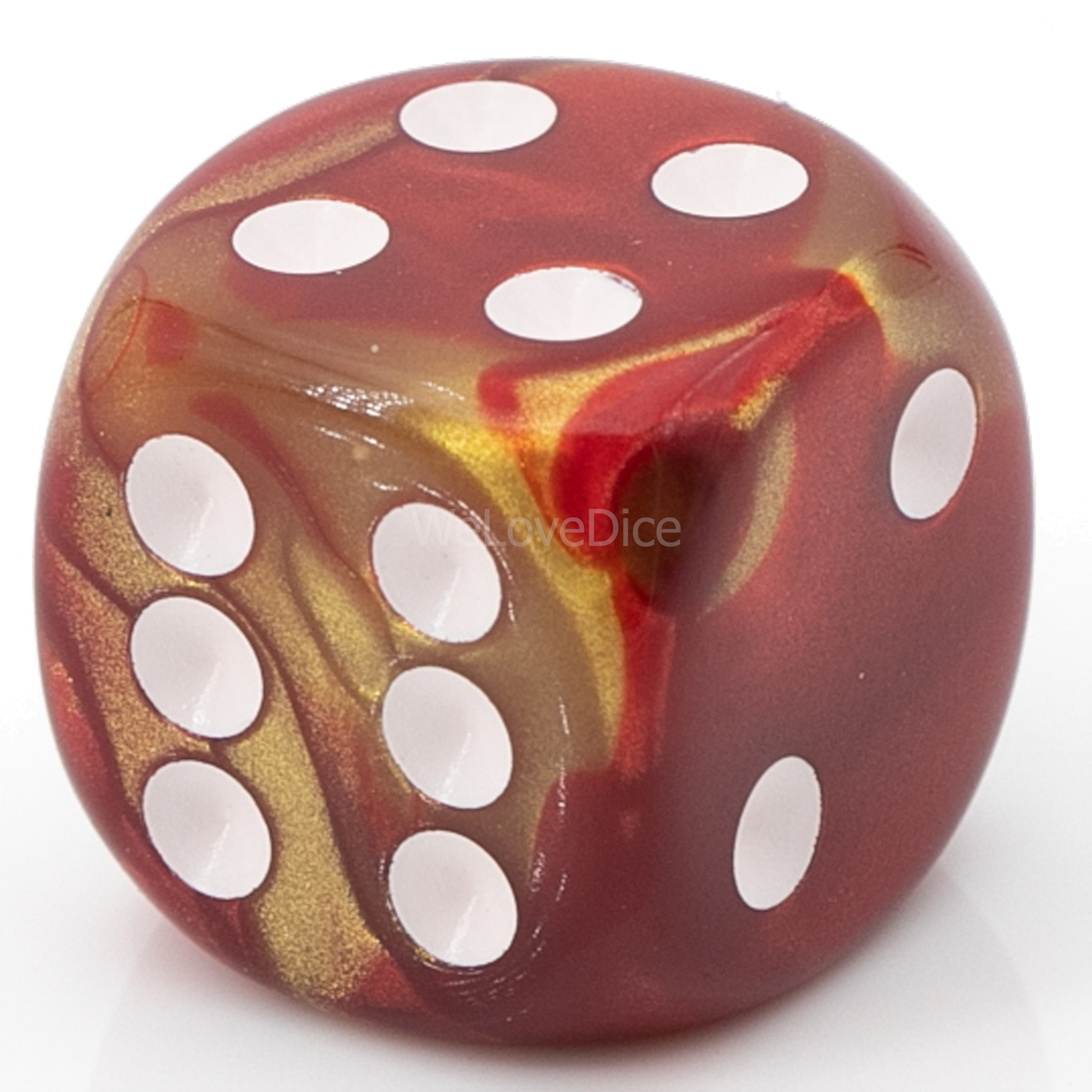 16mm W6 Würfel in kanariengelb rot / weiß