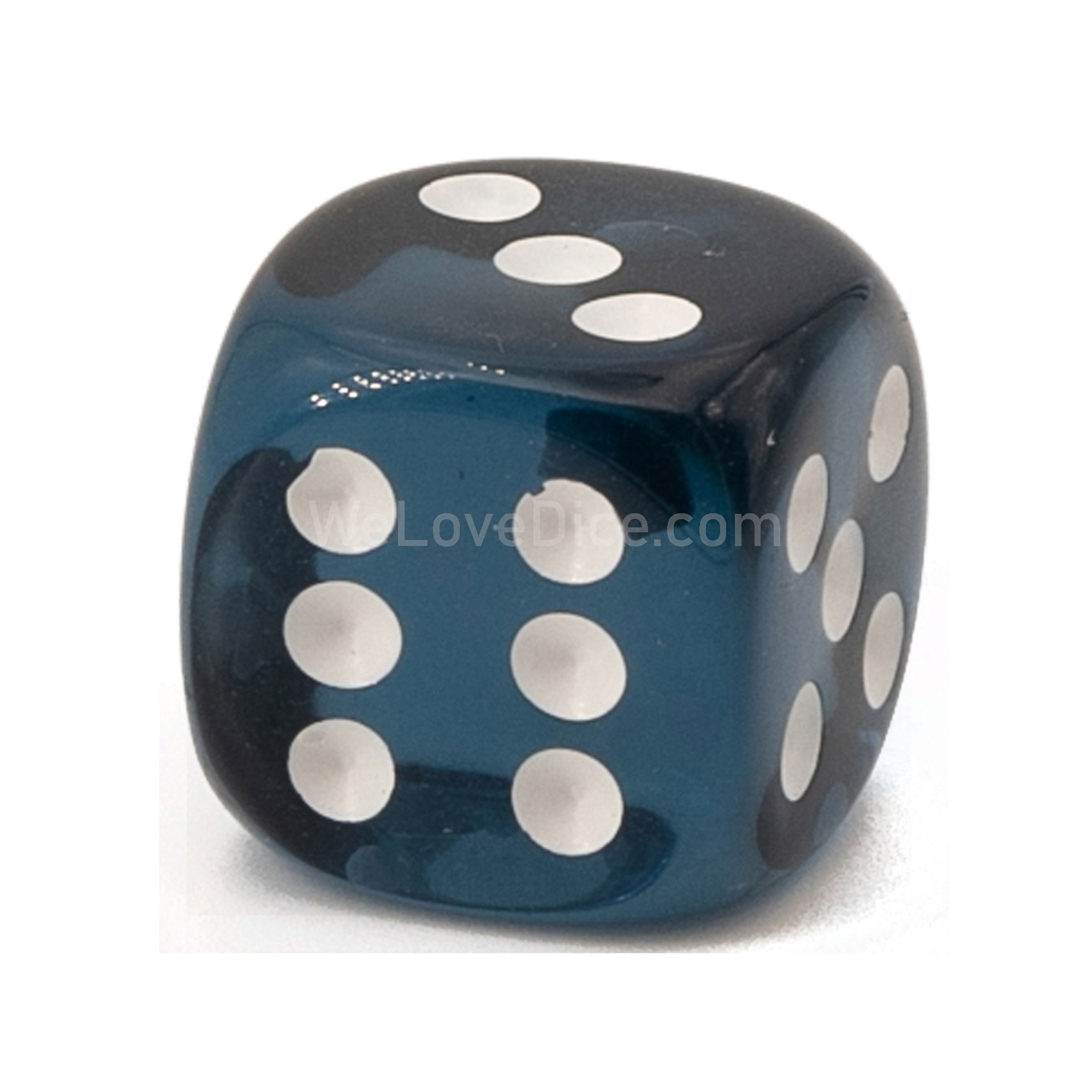 20mm W6 Würfel in petrol transparent / weiß