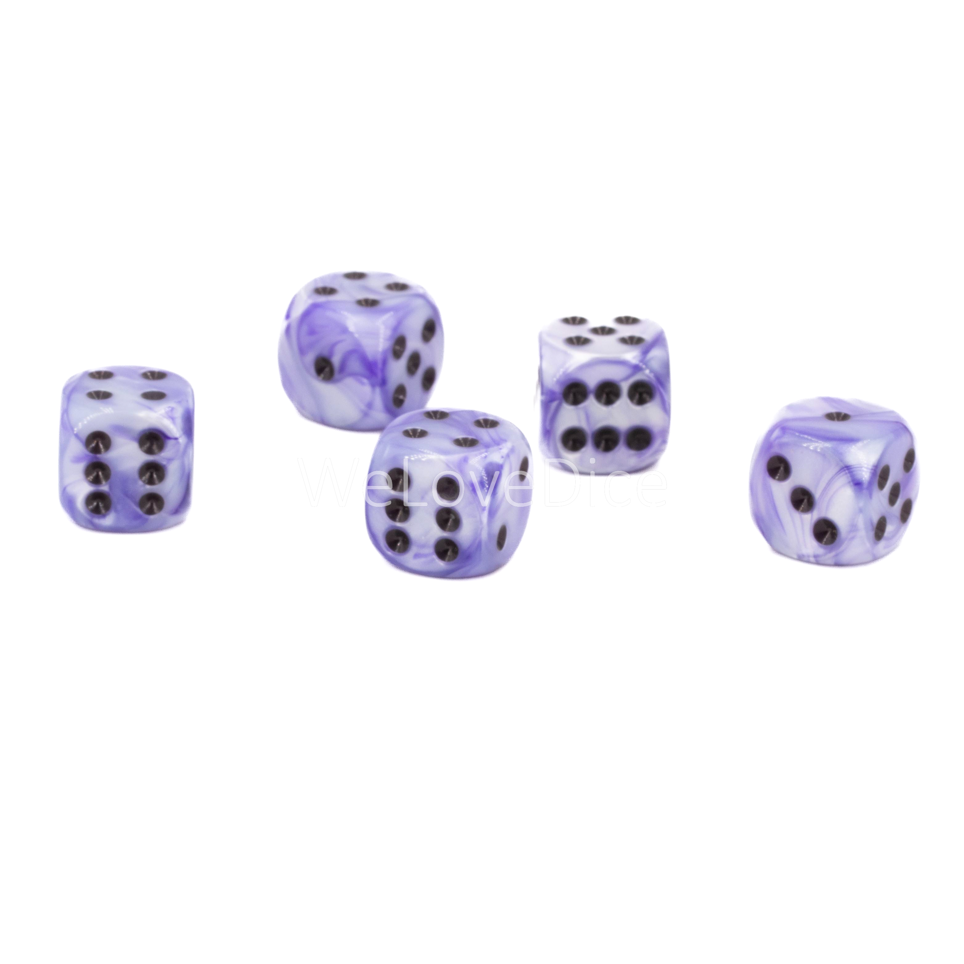 16mm W6 Würfel in lila / schwarz
