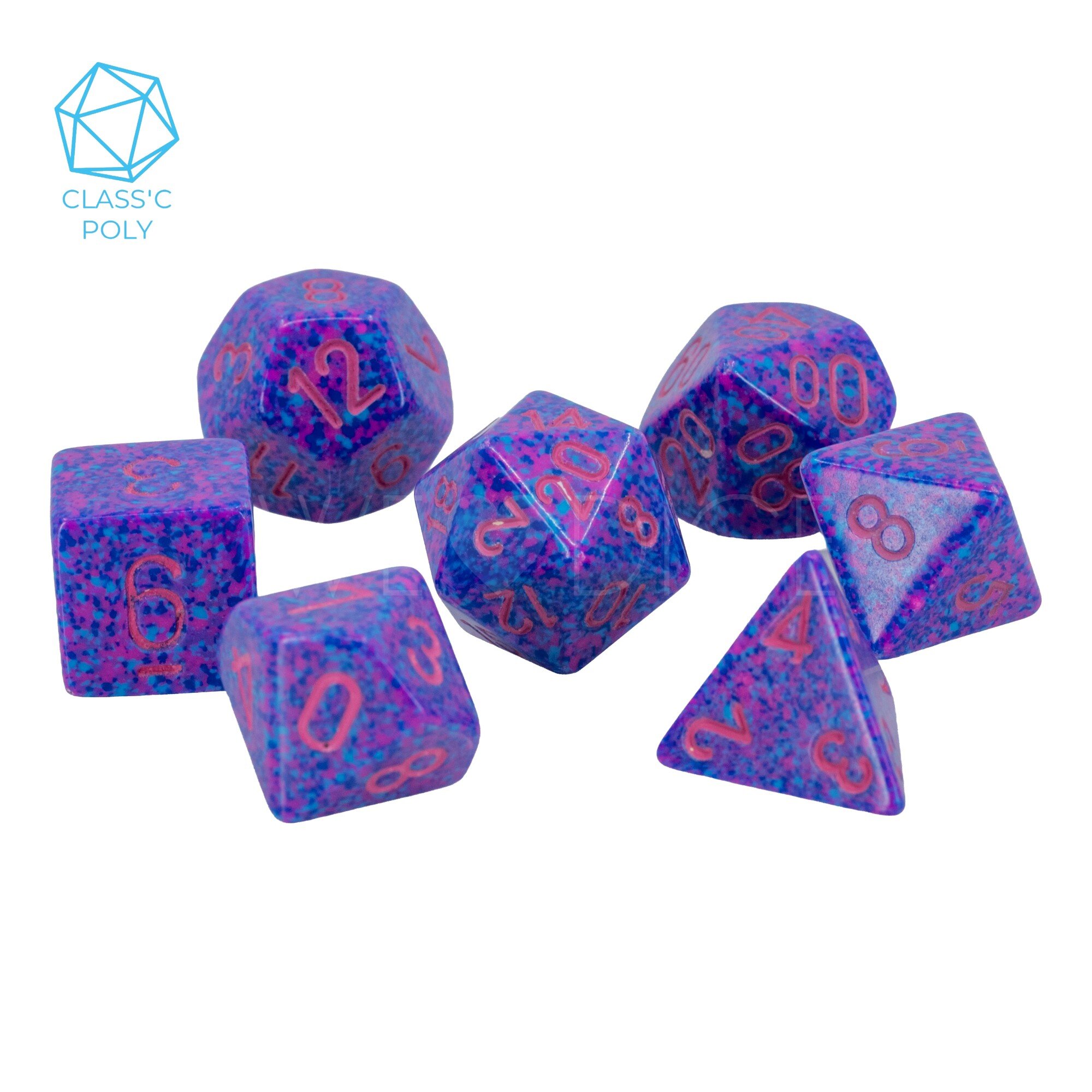 Speckled®, gesprenkelt Polyhedral Purple Passion / Pink 7-Würfel Set