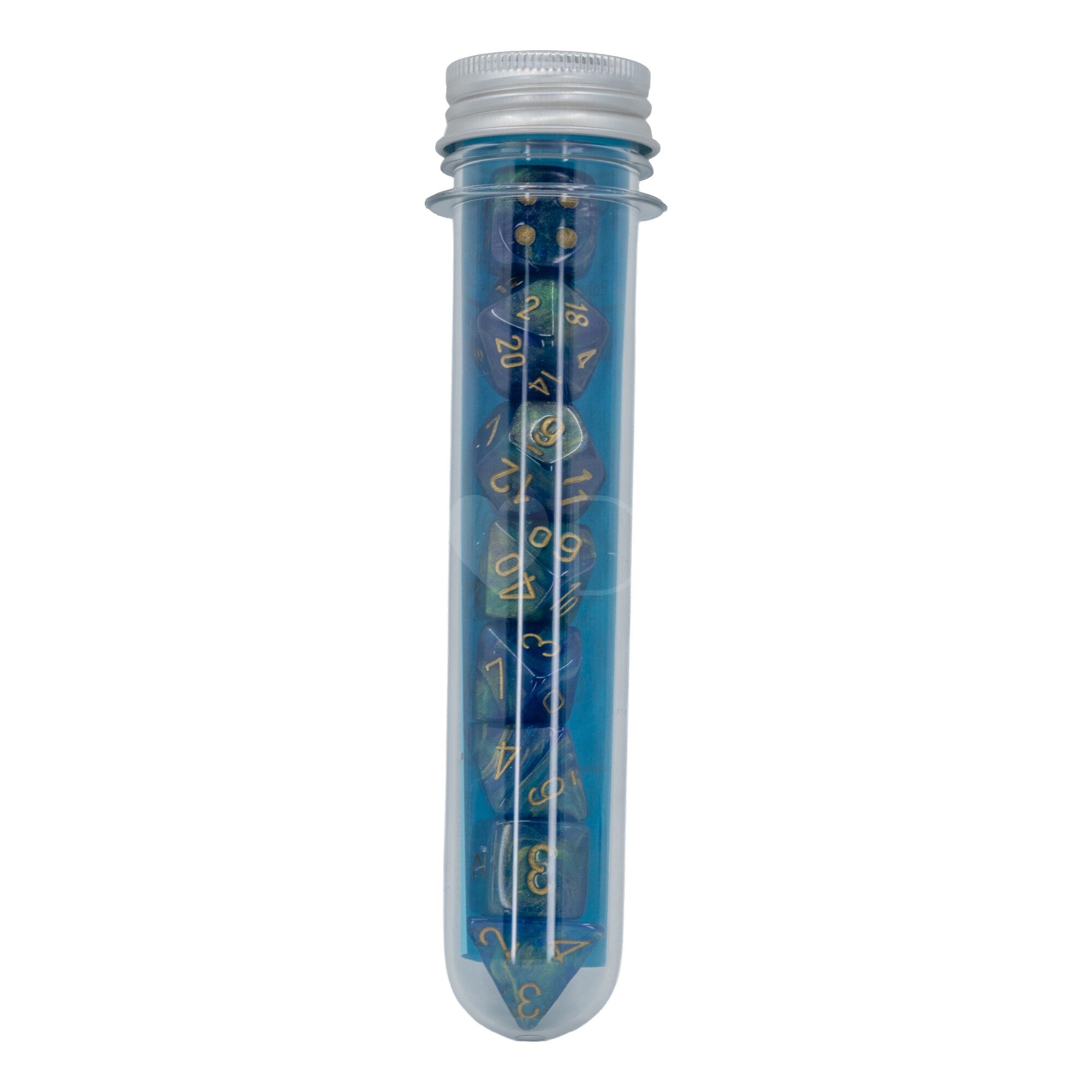 LabDice Shimmer™ Aqueros / gold  Set 8 Stück