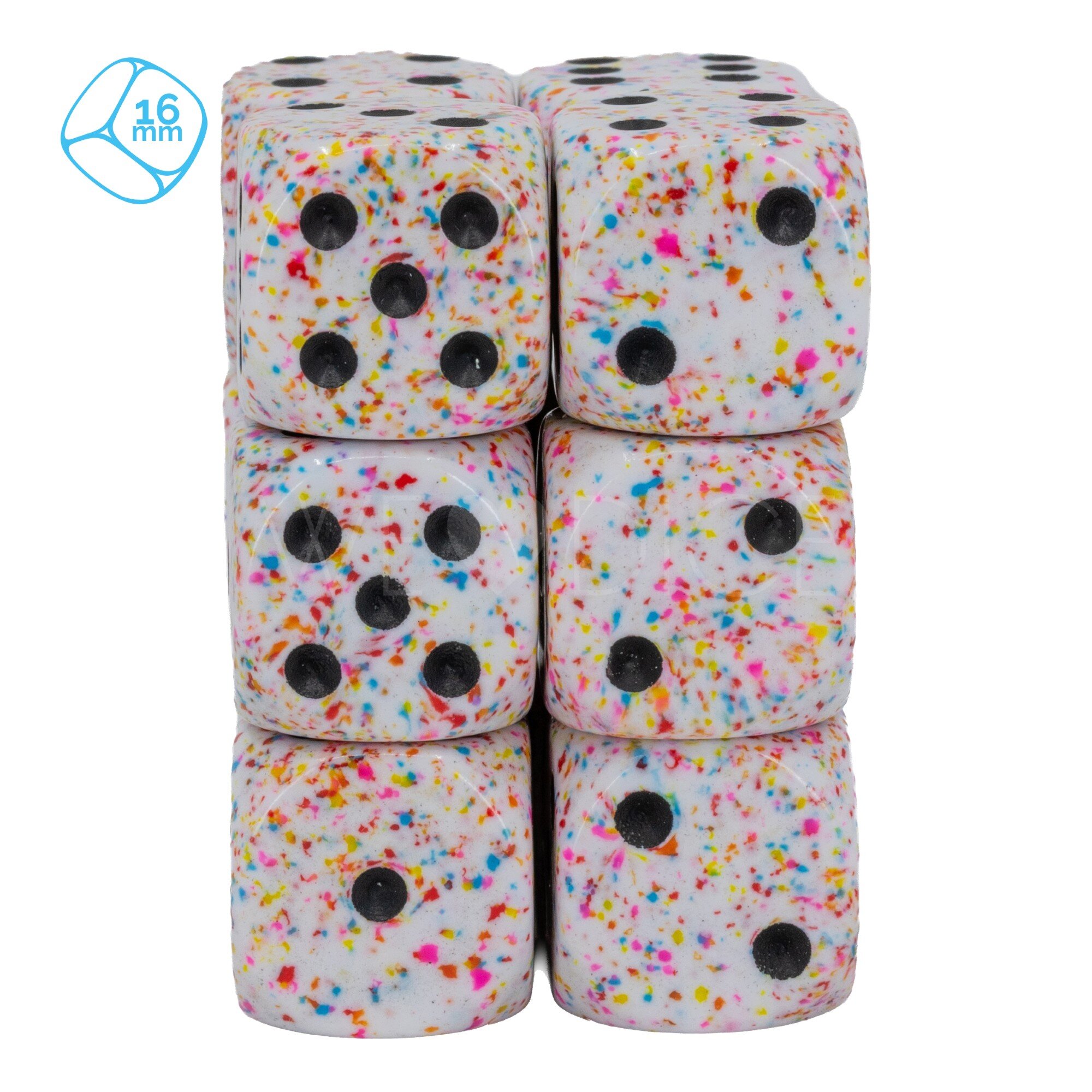 Speckled® Birthday / black 16mm W6 Würfel Set (12 Würfel)