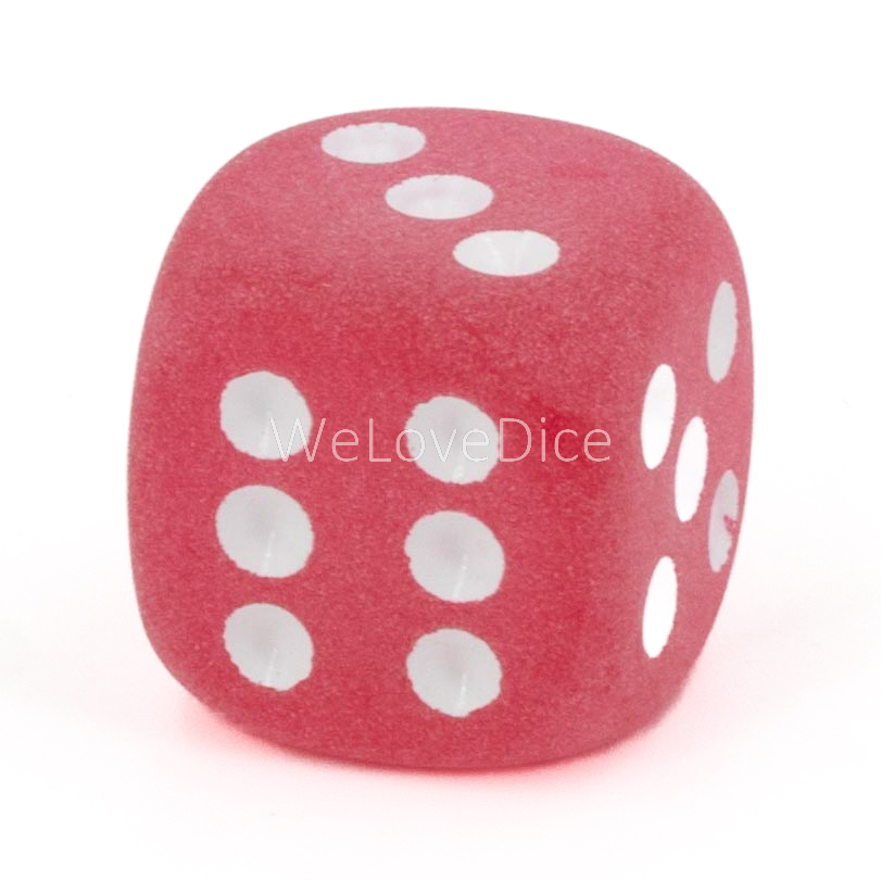 16mm  D6 Dice in Fuchsia / White Frosted