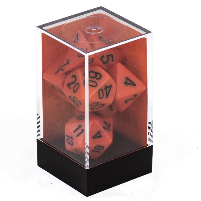 Satt Polyhedral orange / schwarz 7-Würfel Set