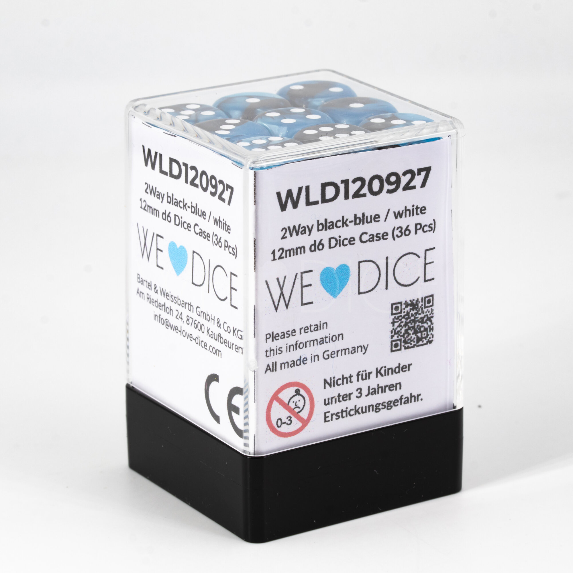 2-Ton schwarz-blau / weiss 12mm W6 Set (36 Stück)