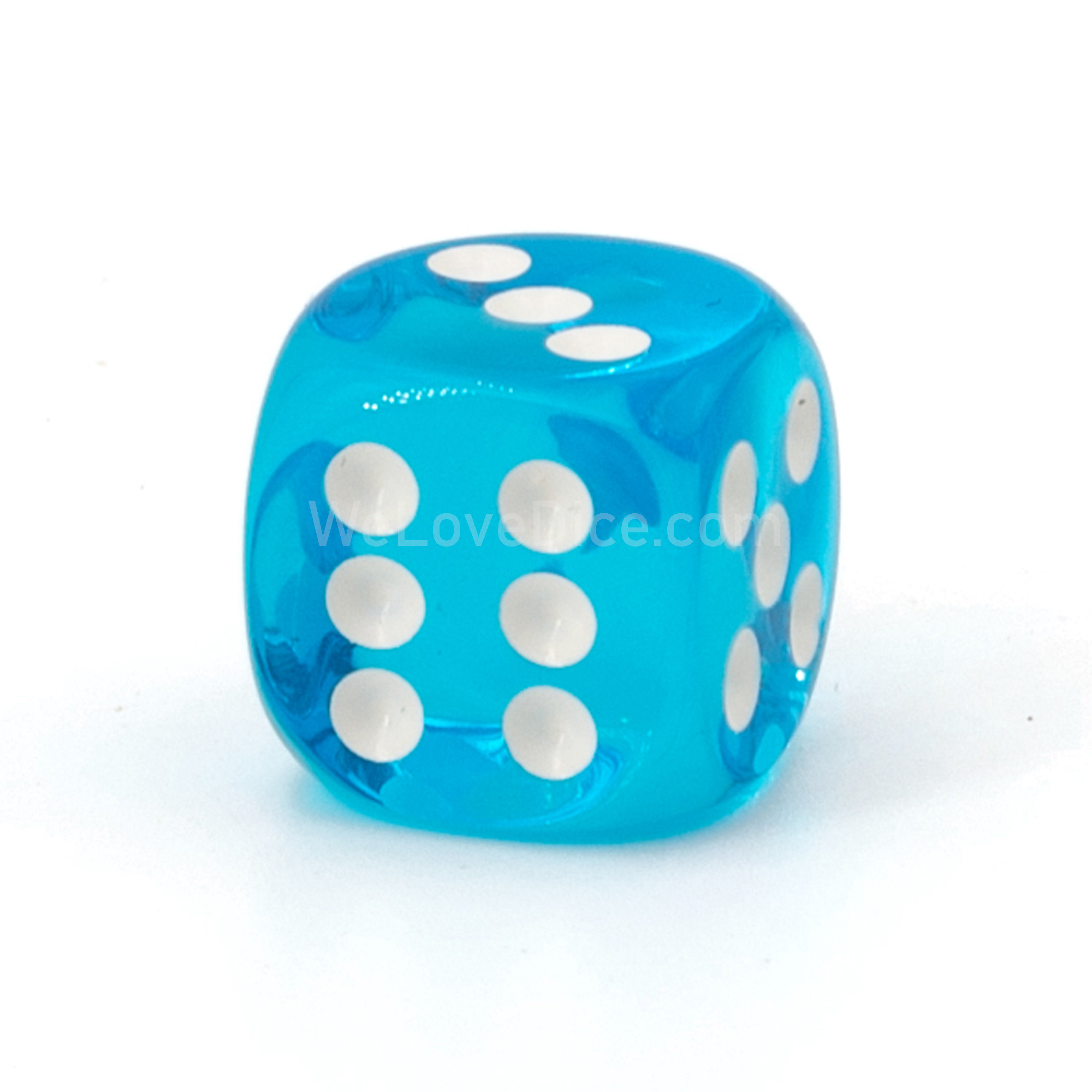 16mm W6 Würfel in türkisblau / weiß