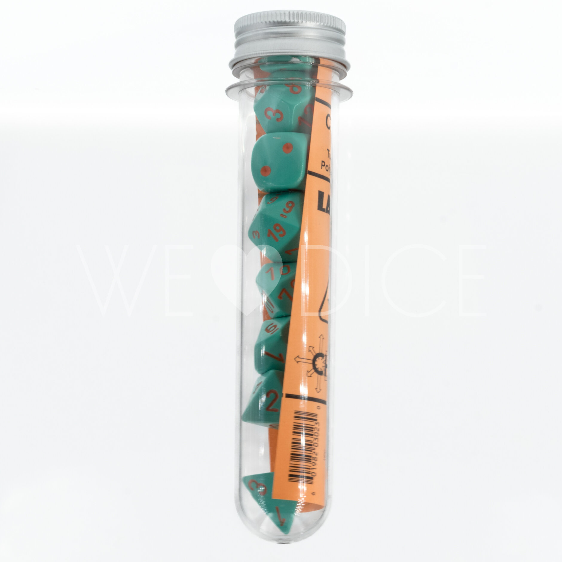 LabDice Heavy Turqoise/orange  Set 8 Stück