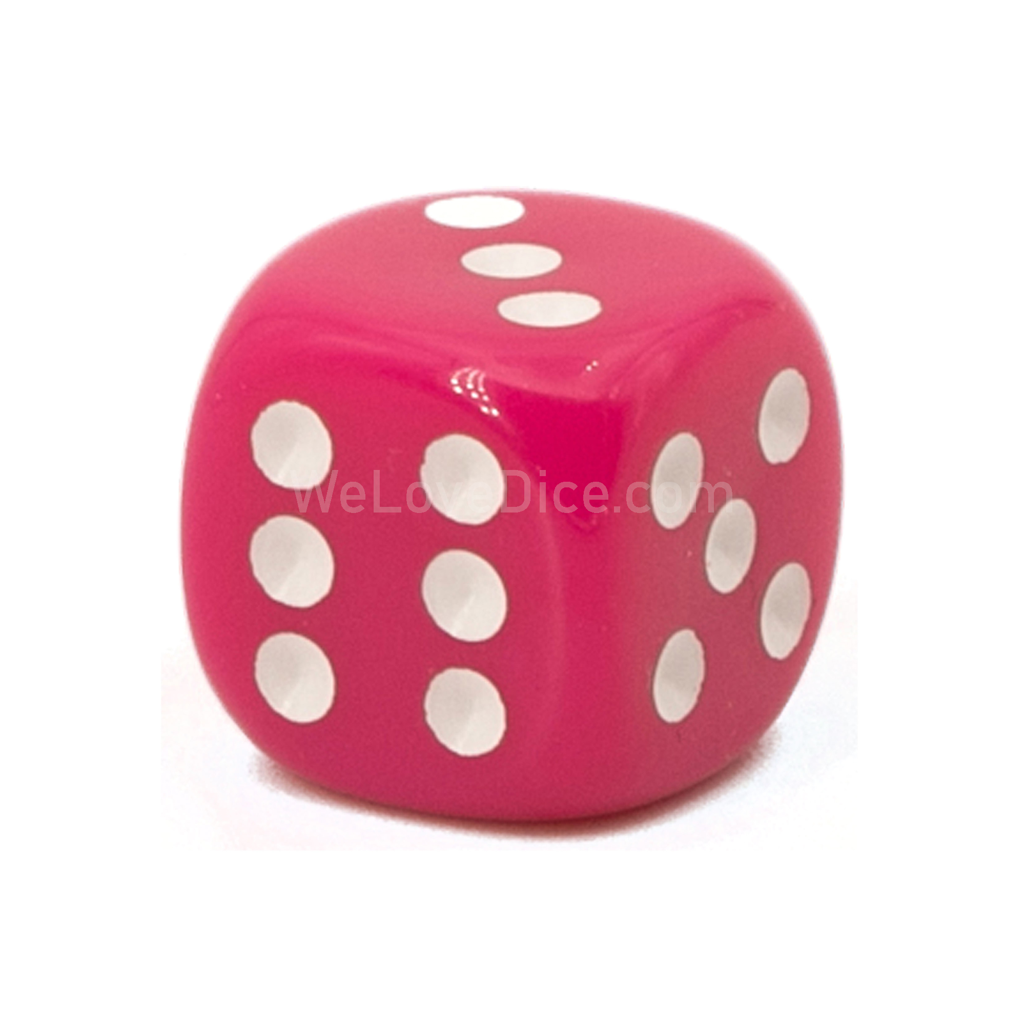 18mm W6 Würfel in rosa / weiß