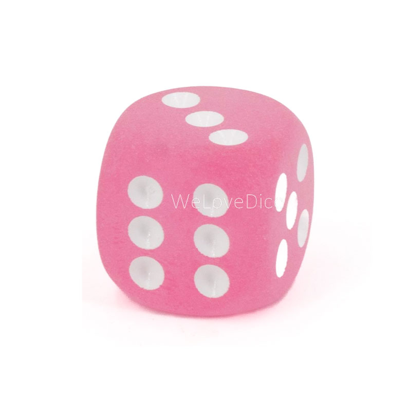 16mm W6 Würfel in Rosa / Weiß Matt