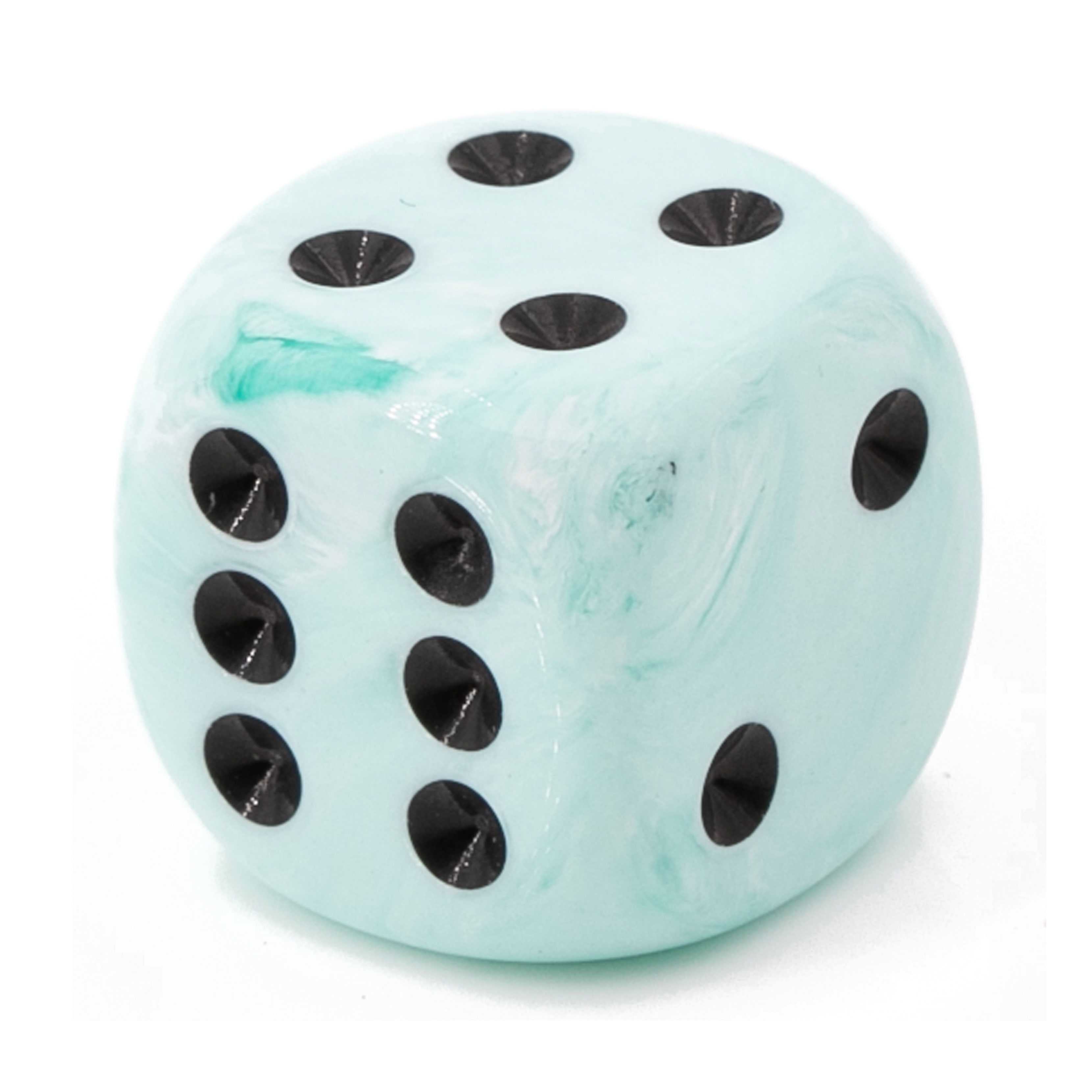 22mm W6 Würfel in ice cream türkis / schwarz