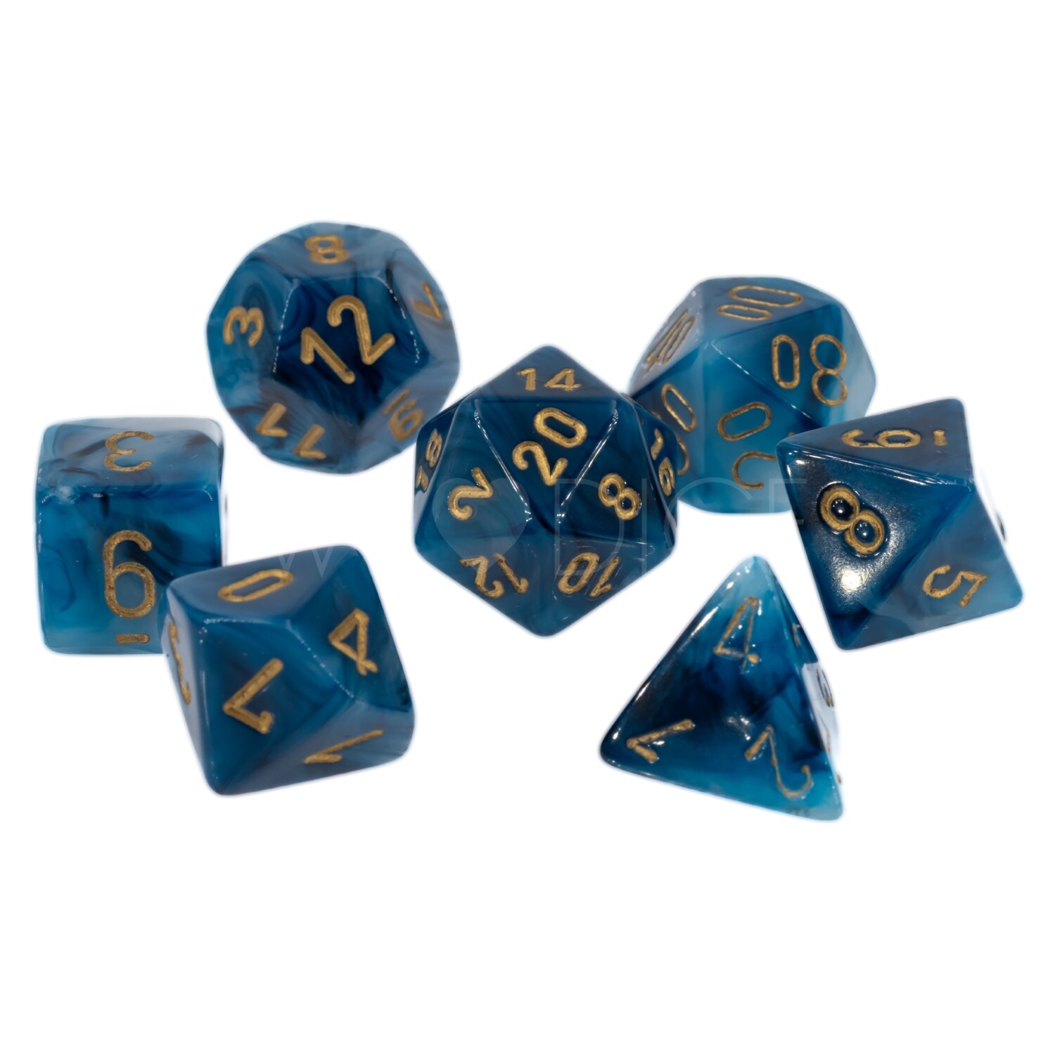 Phantom® Polyhedral Teal / gold 7-DieSet