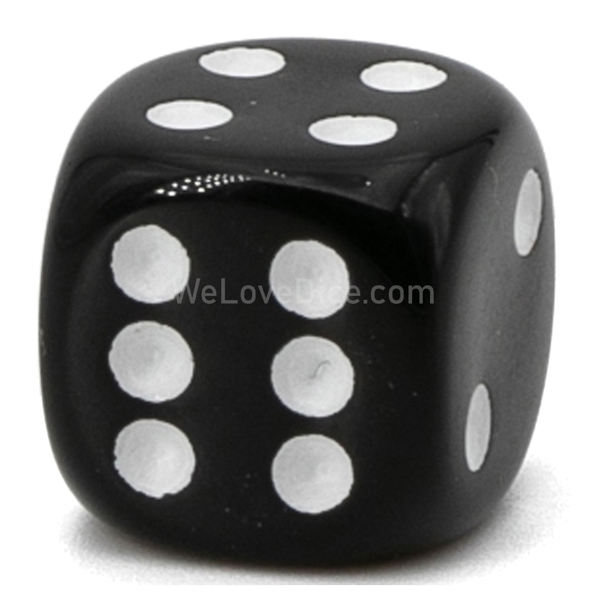 25mm  D6 Dice in black Opaque