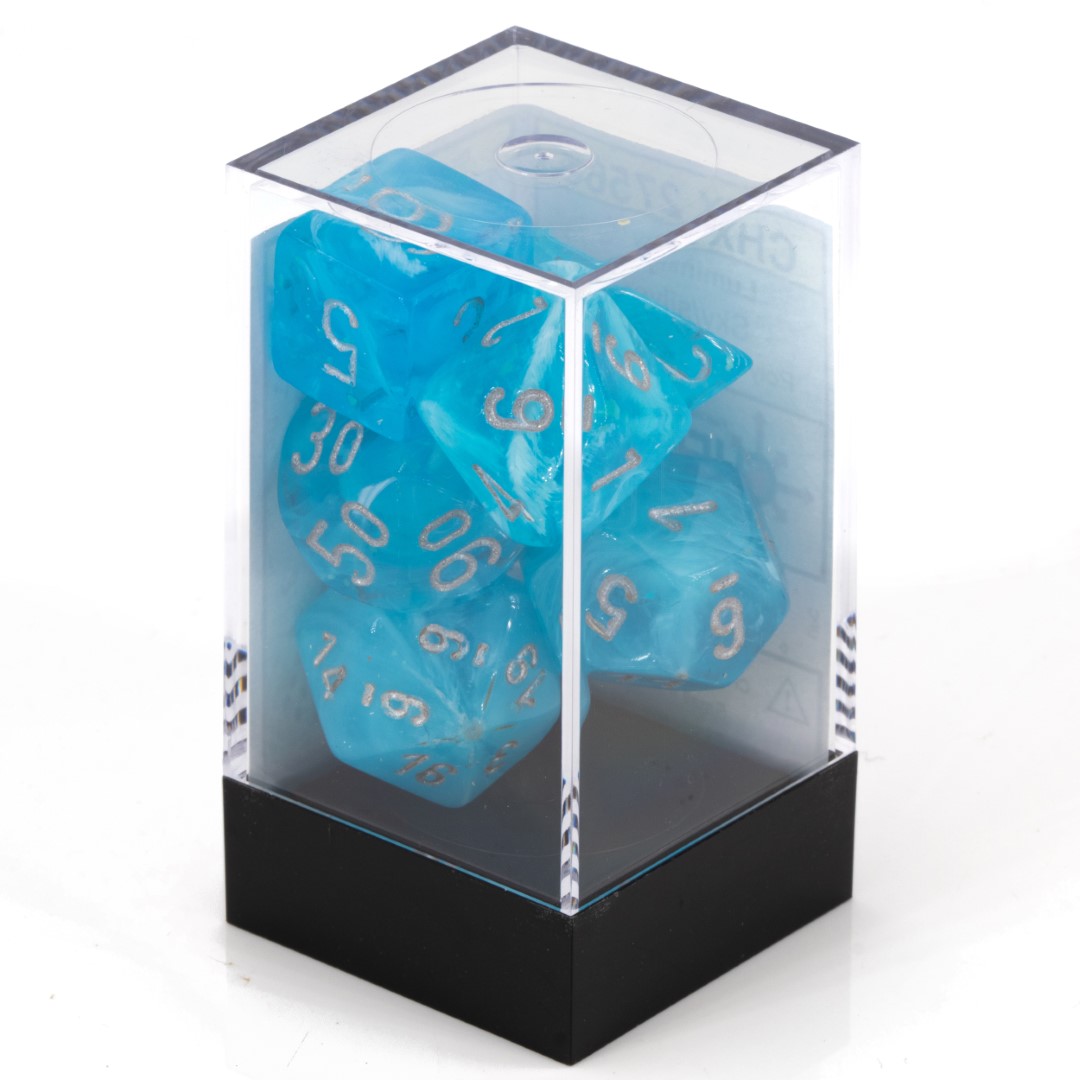 Luminary™ Polyhedral Himmel / silber 7-Würfel Set