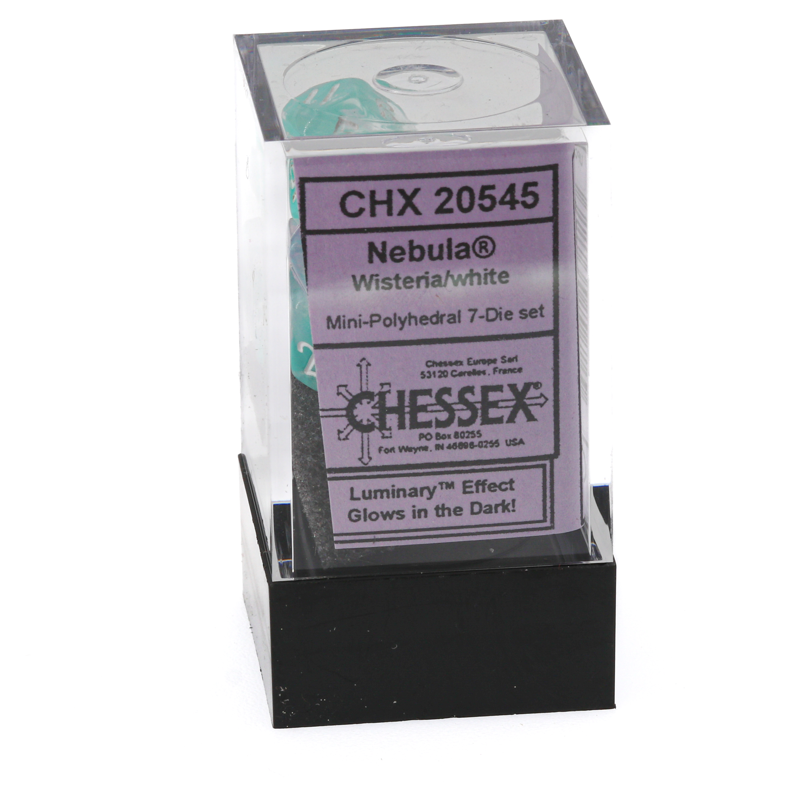 Mini-hedral Nebula® Polyhedral Wisteria / weiß 7-Würfel Set