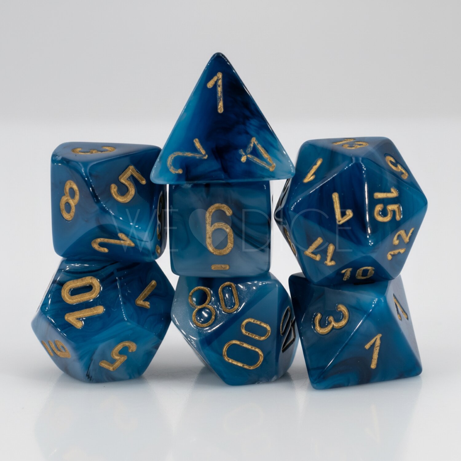 Phantom® Polyhedral Teal / gold 7-DieSet