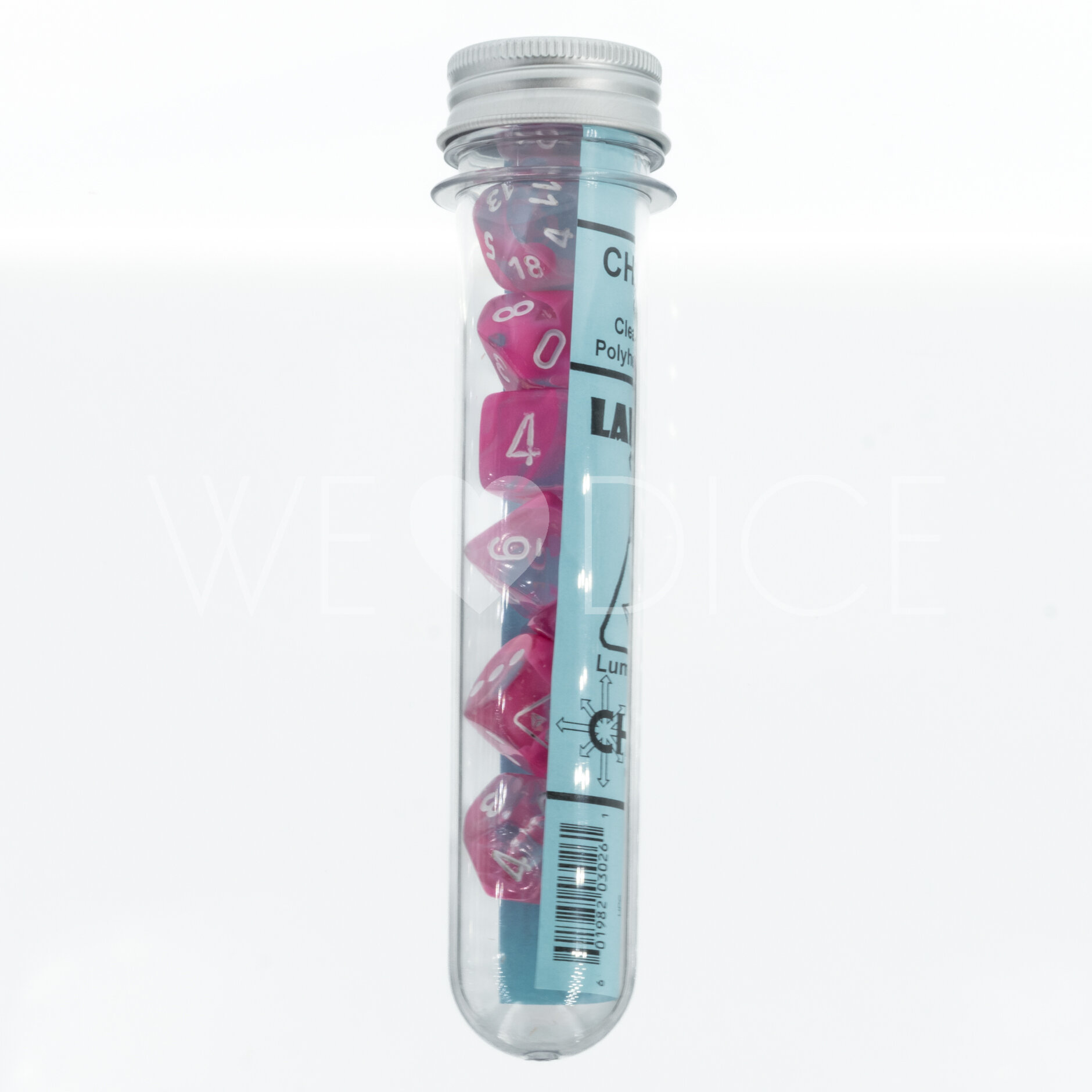 LabDice Gemini®, Luminary™ Clear-Pink/white  Set 8 Stück