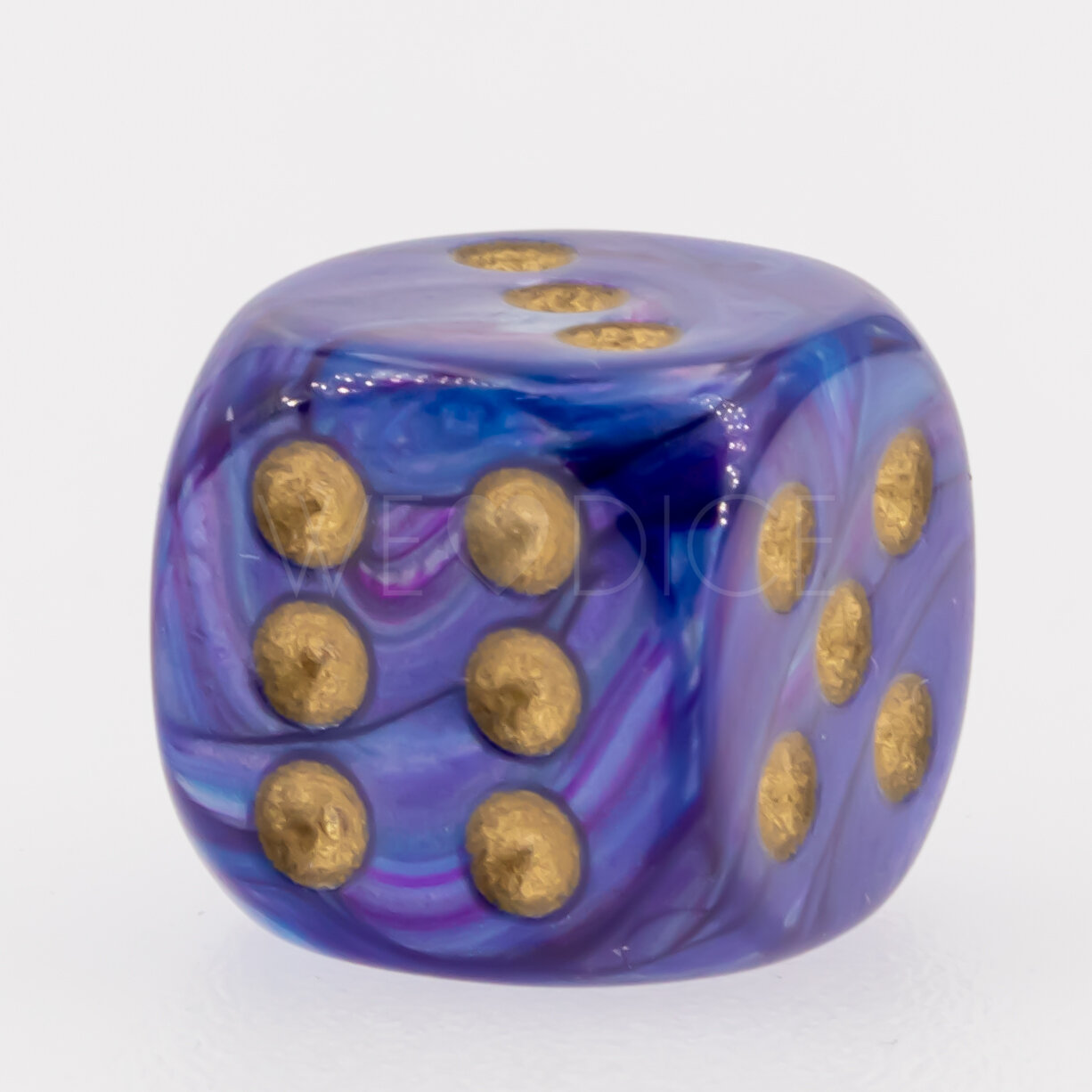 Scarab® Königsblau / Gold 12mm W6 Würfel mit Punkten (1 Stück)