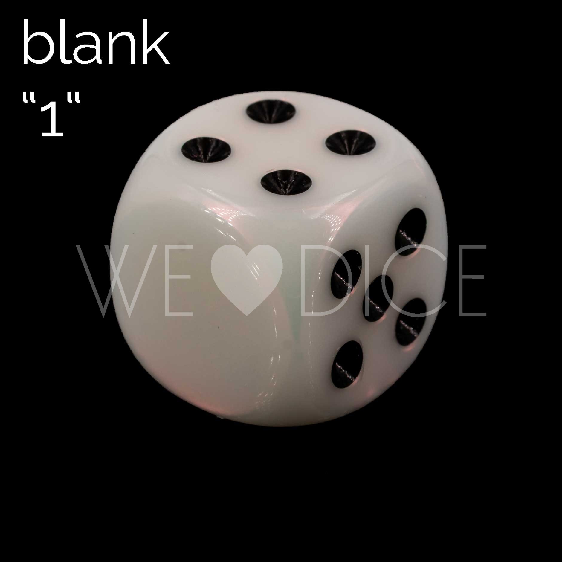 16mm Dice in white / black  Silk no "6"