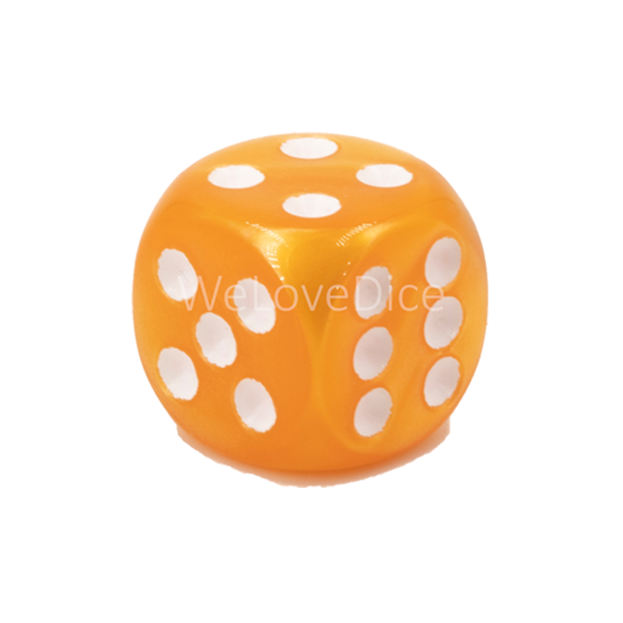 16mm W6 Würfel in orange / weiß