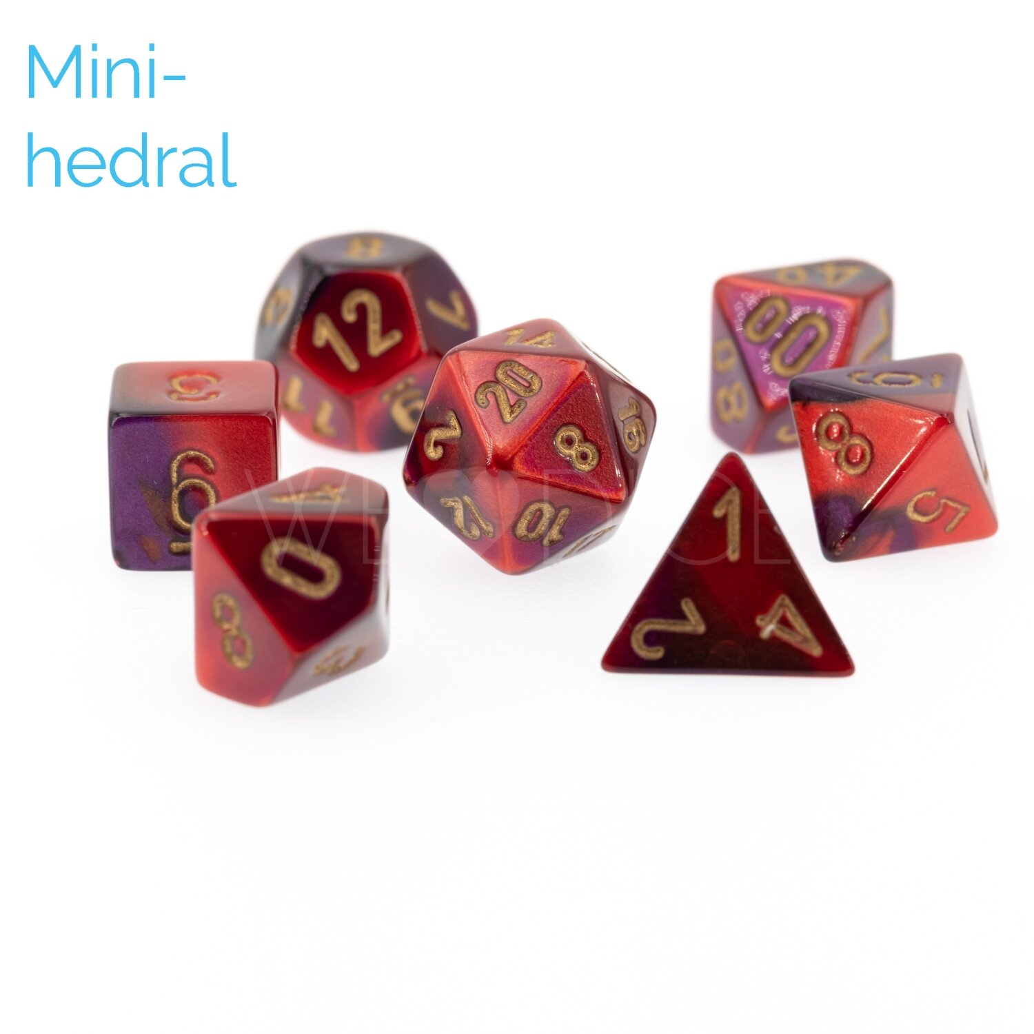 Gemini® Mini-hedral Polyhedral Purple-Red / gold 7-DieSet