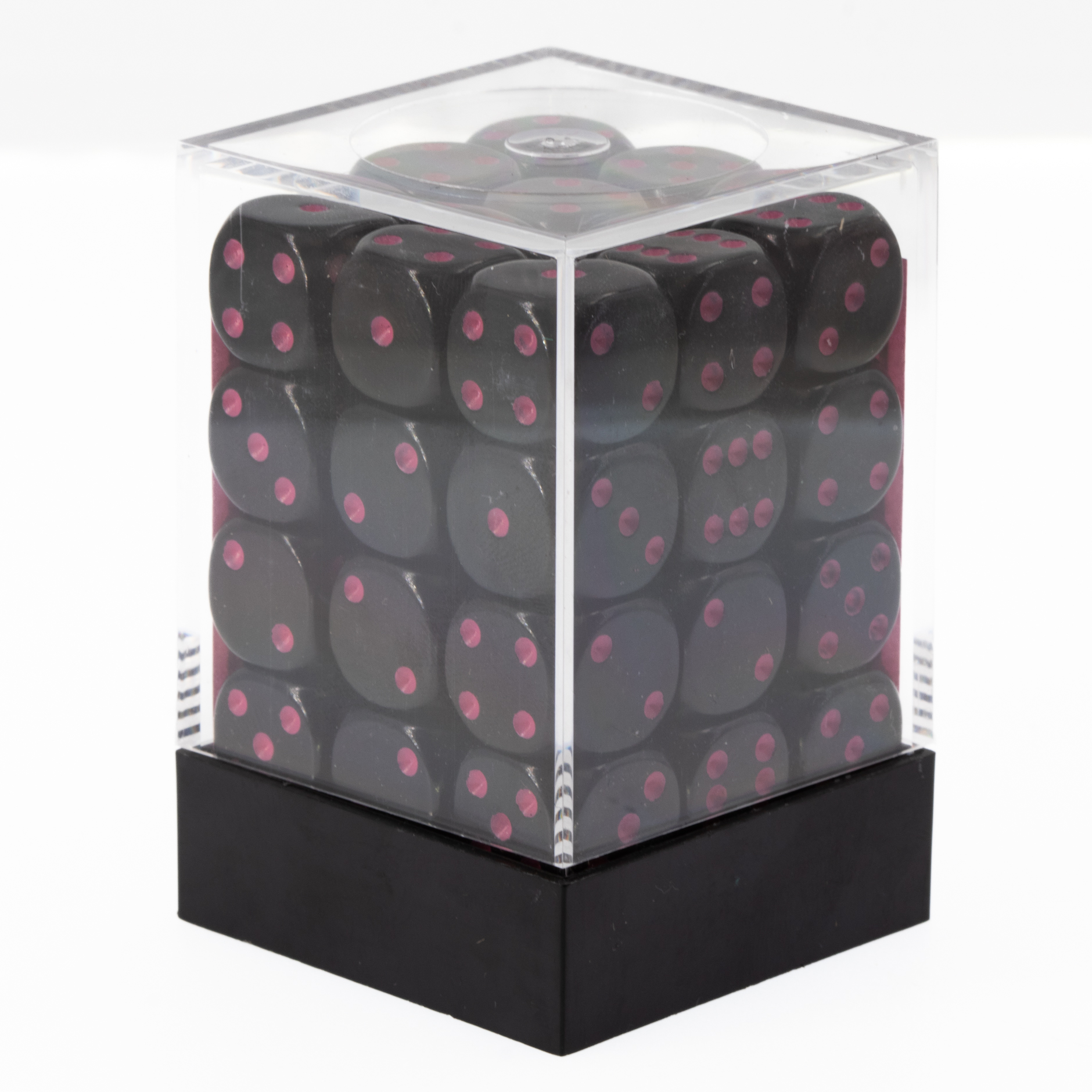 Satt schwarz / pink 12mm W6 Würfel Set (36 Würfel)
