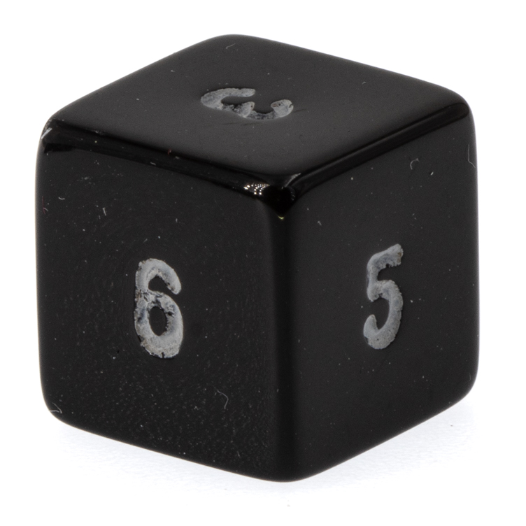 D6 dice in black opaque