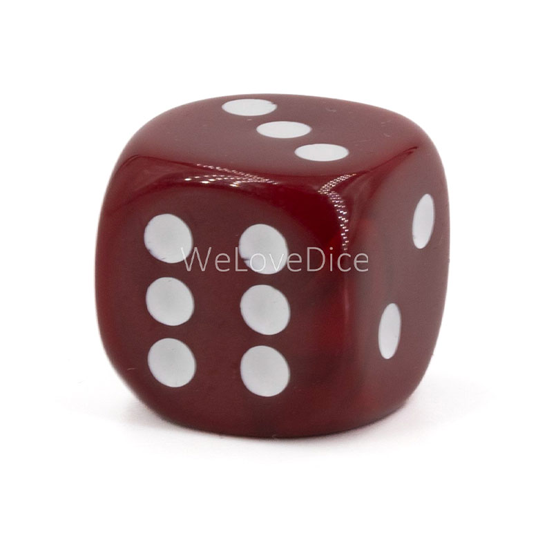 18mm W6 Würfel in Pompeii rot / weiß