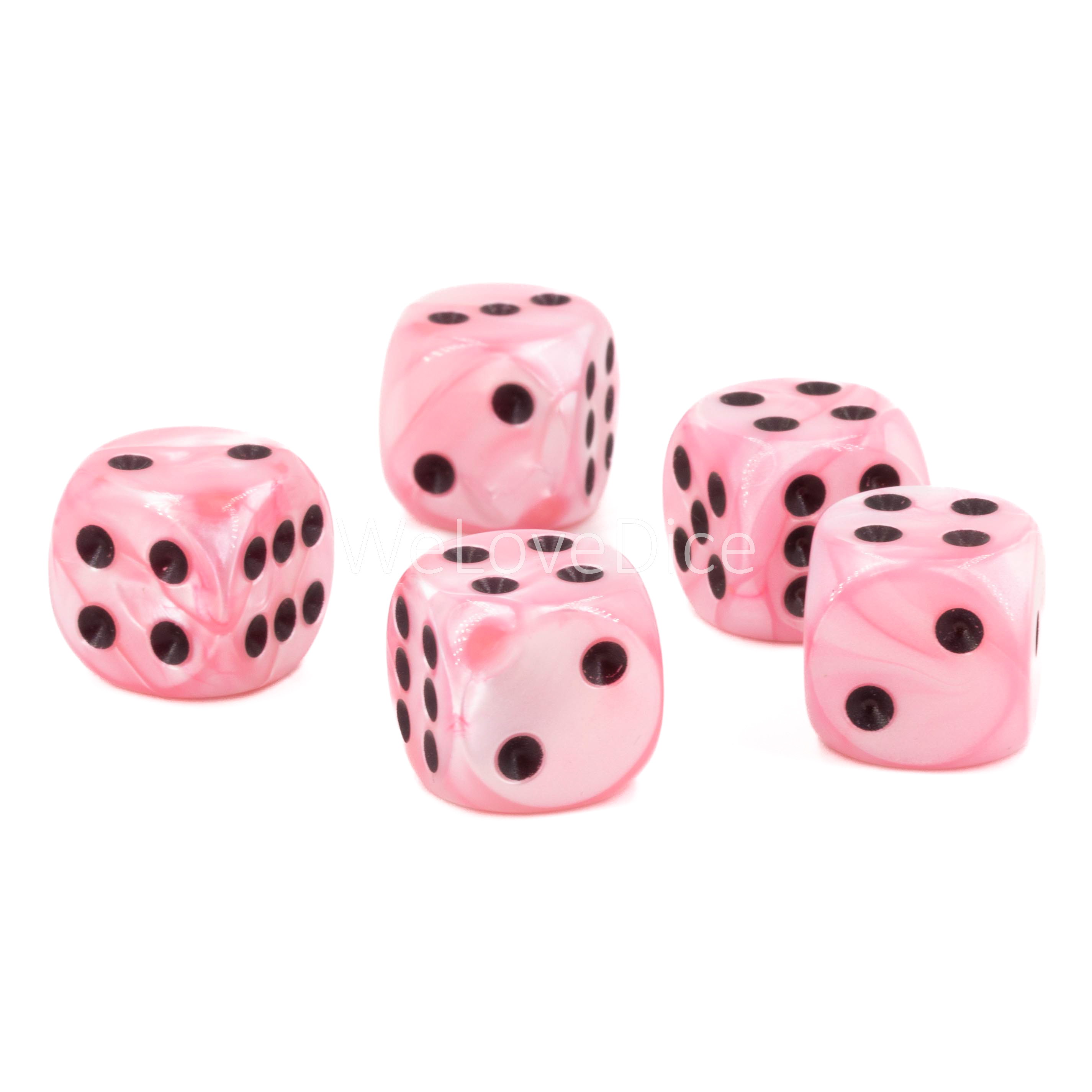 16mm W6 Würfel in pastel rosa