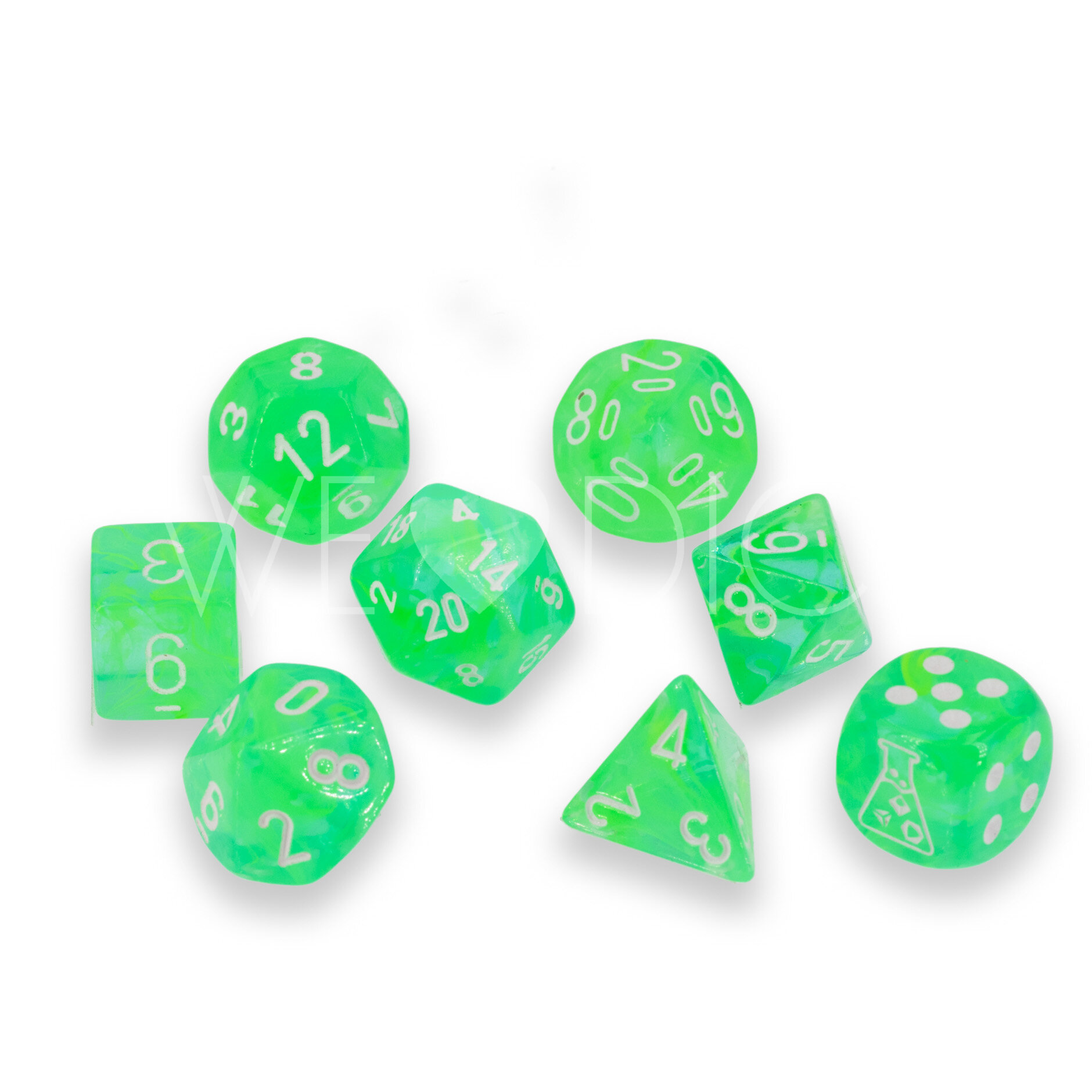 PRE ORDER LabDice Nebula® Gelatinous™ / weiss  Set 8 Stück