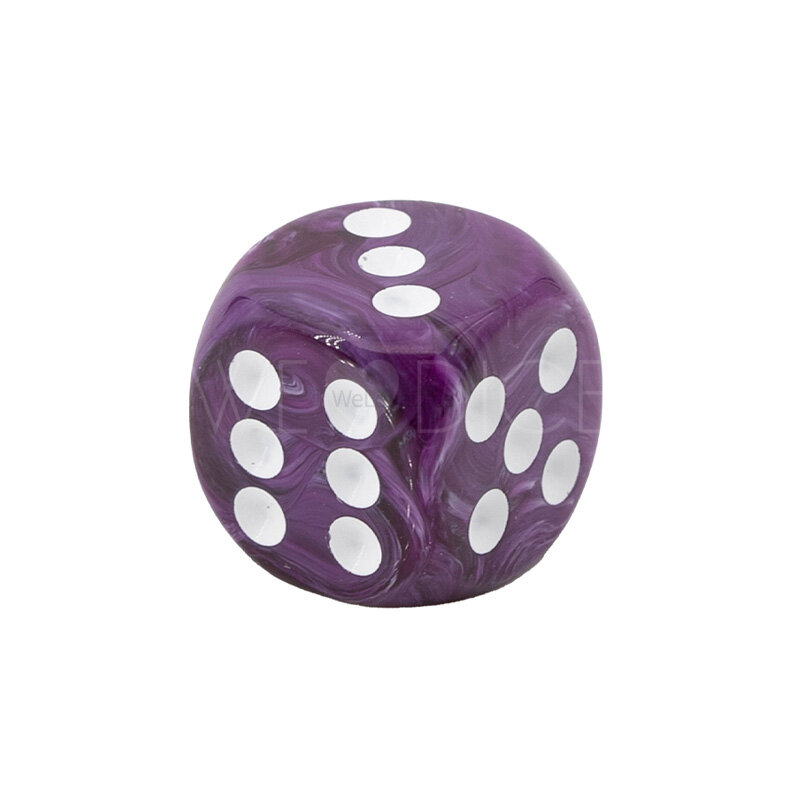 14mm W6 Würfel in lila / weiß