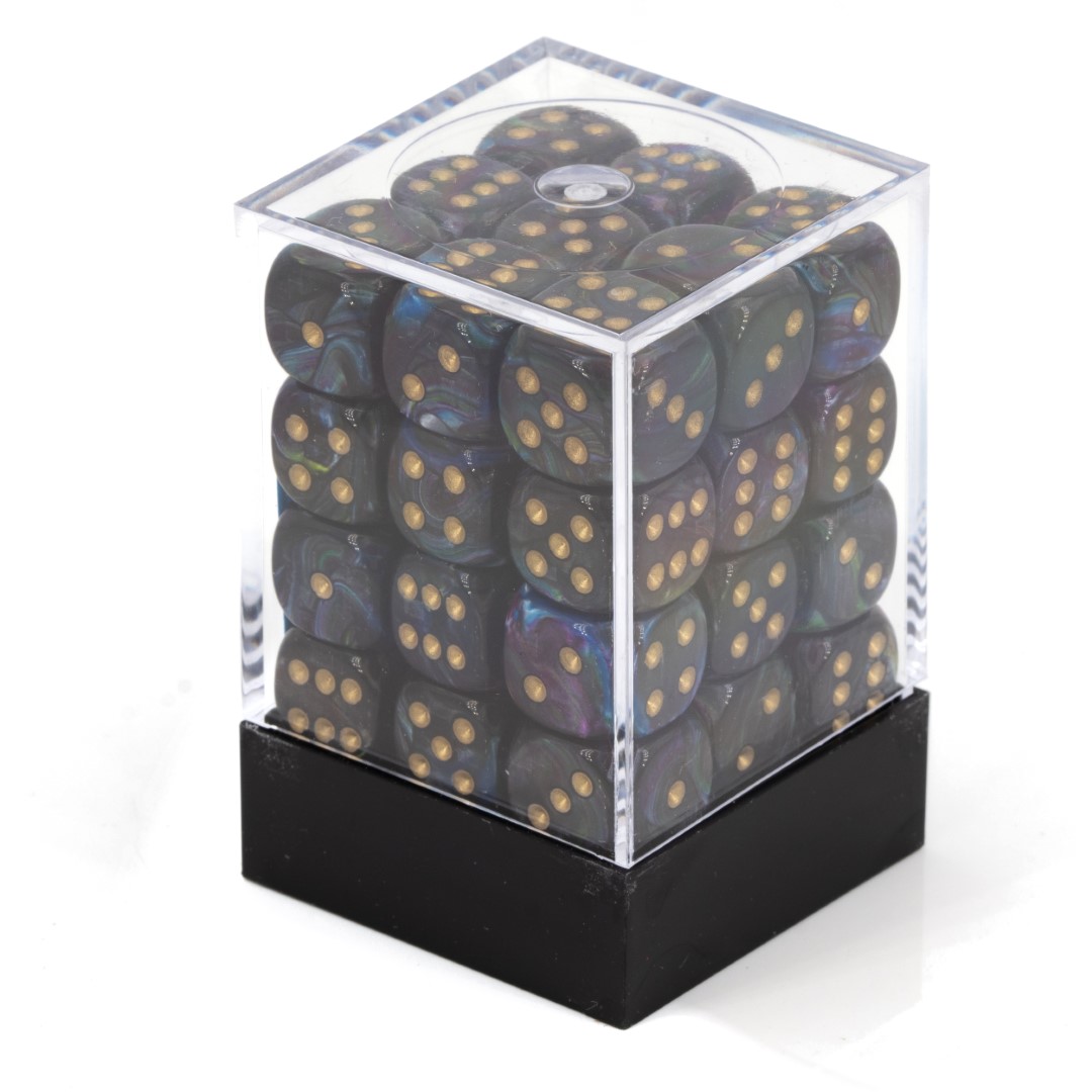 Lustrous  Shadow / Gold 12mm W6 Würfel Set (36 Würfel)