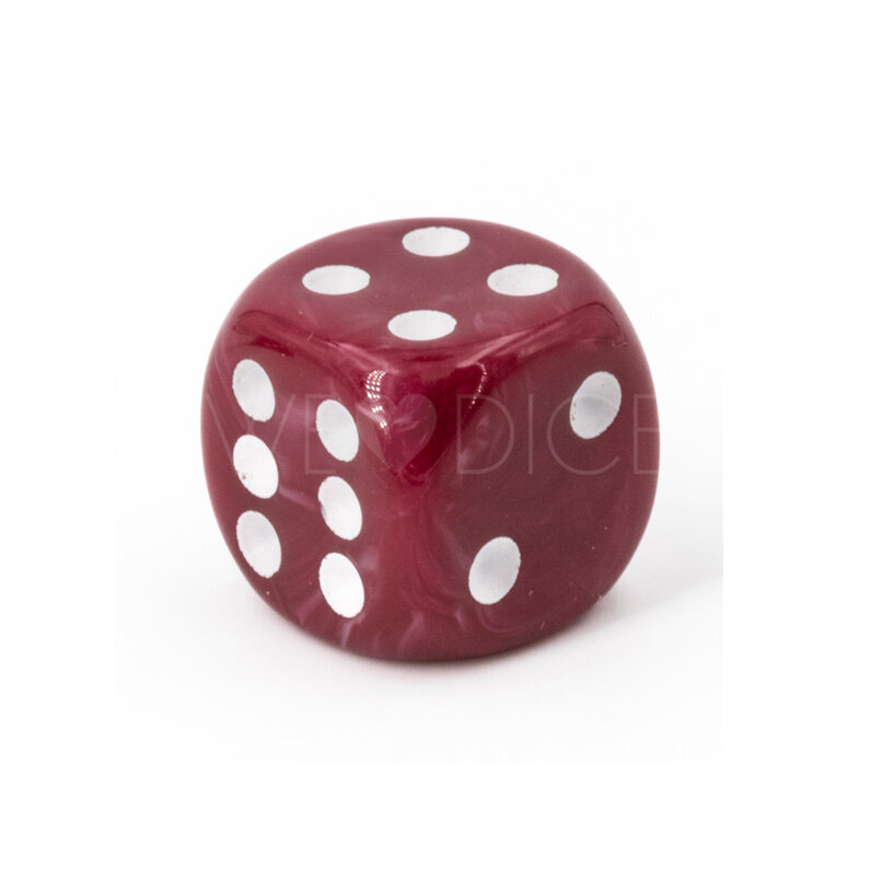 14mm W6 Würfel in braun / weiss