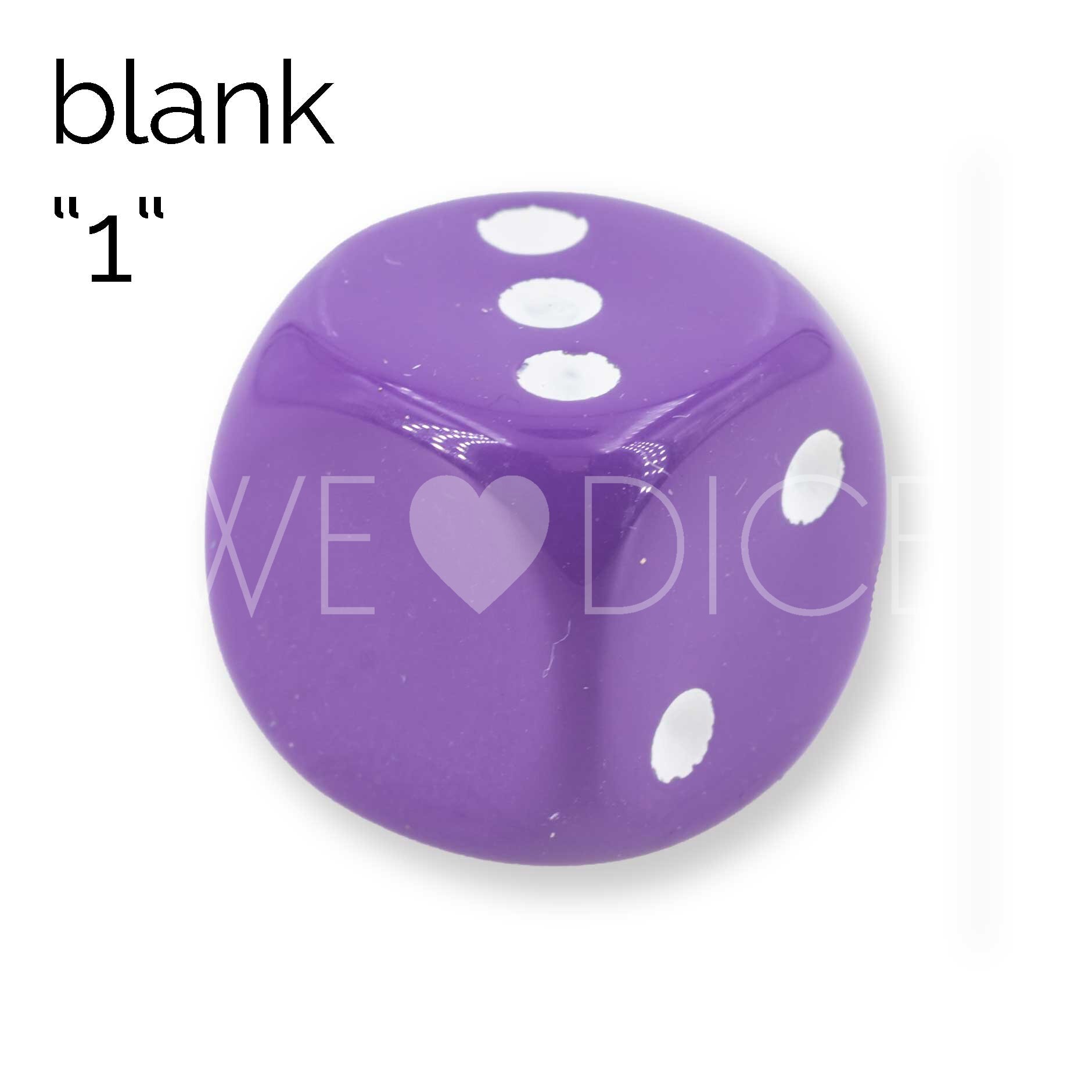 16mm Dice in purple / white Opaque no "6"