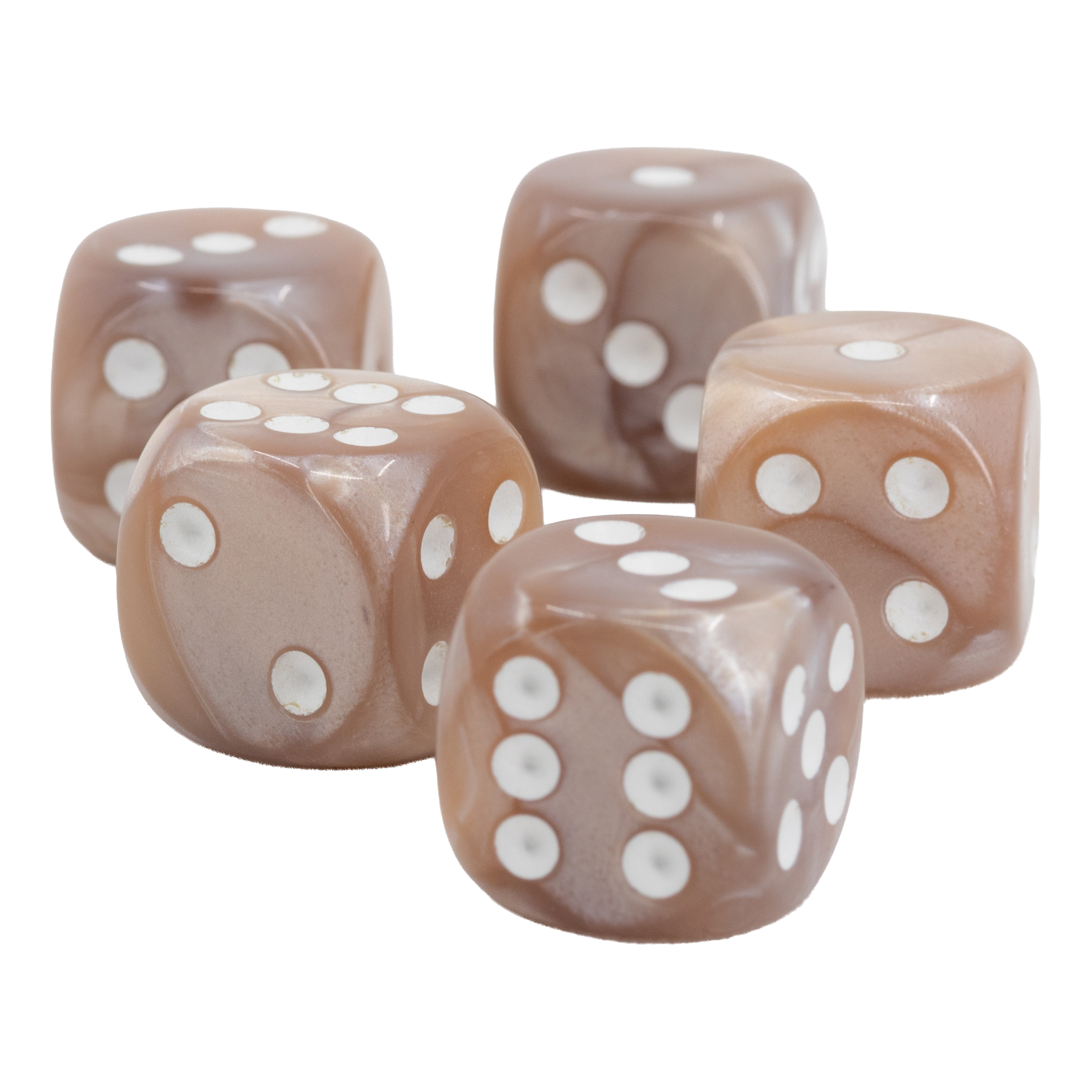 22mm W6 Würfel in beige / weiß