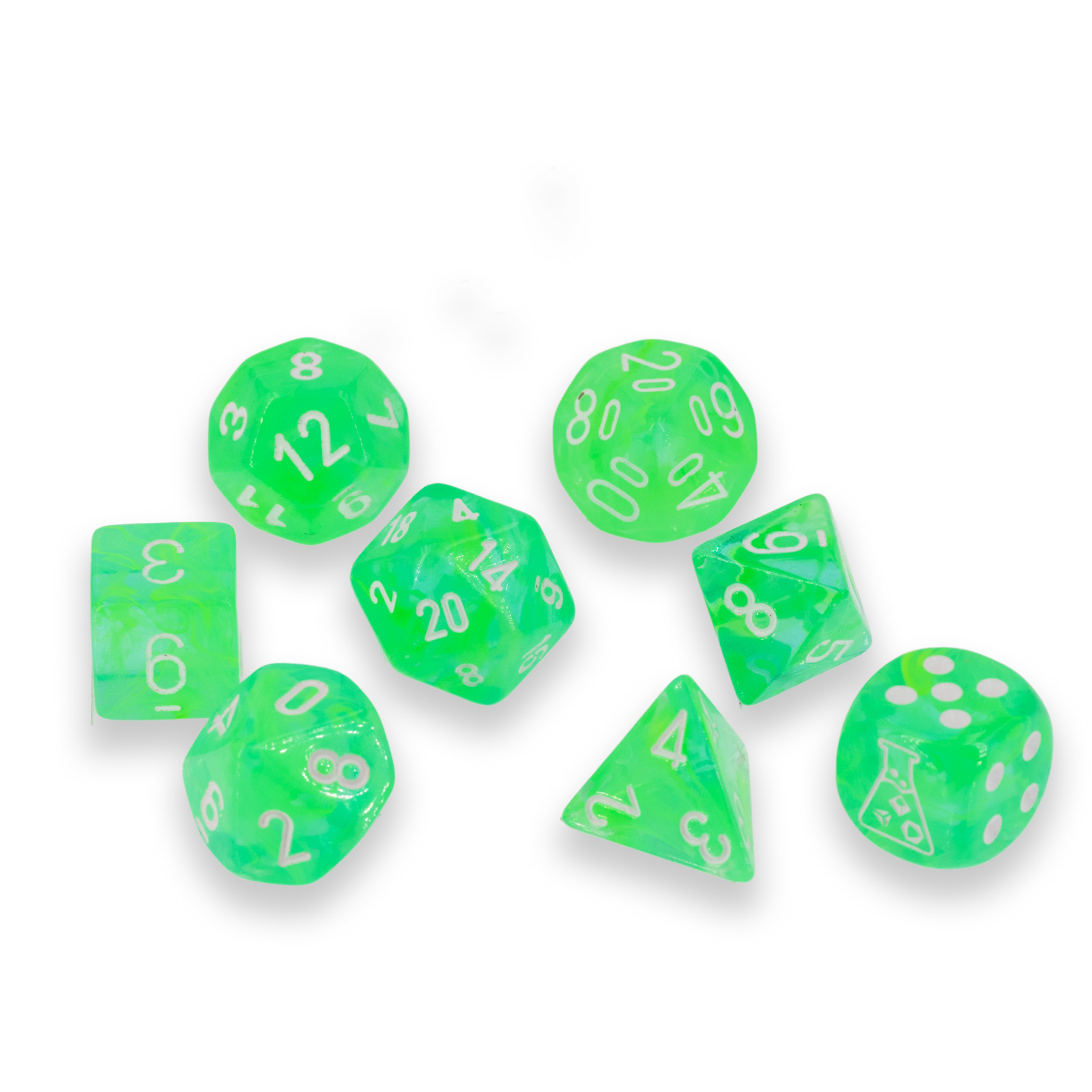 LabDice Nebula® Gelatinous™ / weiss  Set 8 Stück