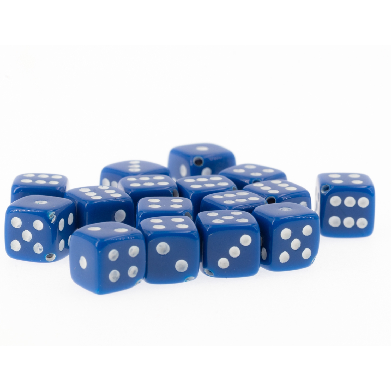  5mm Dice bead - dark blue / white Opaque, in