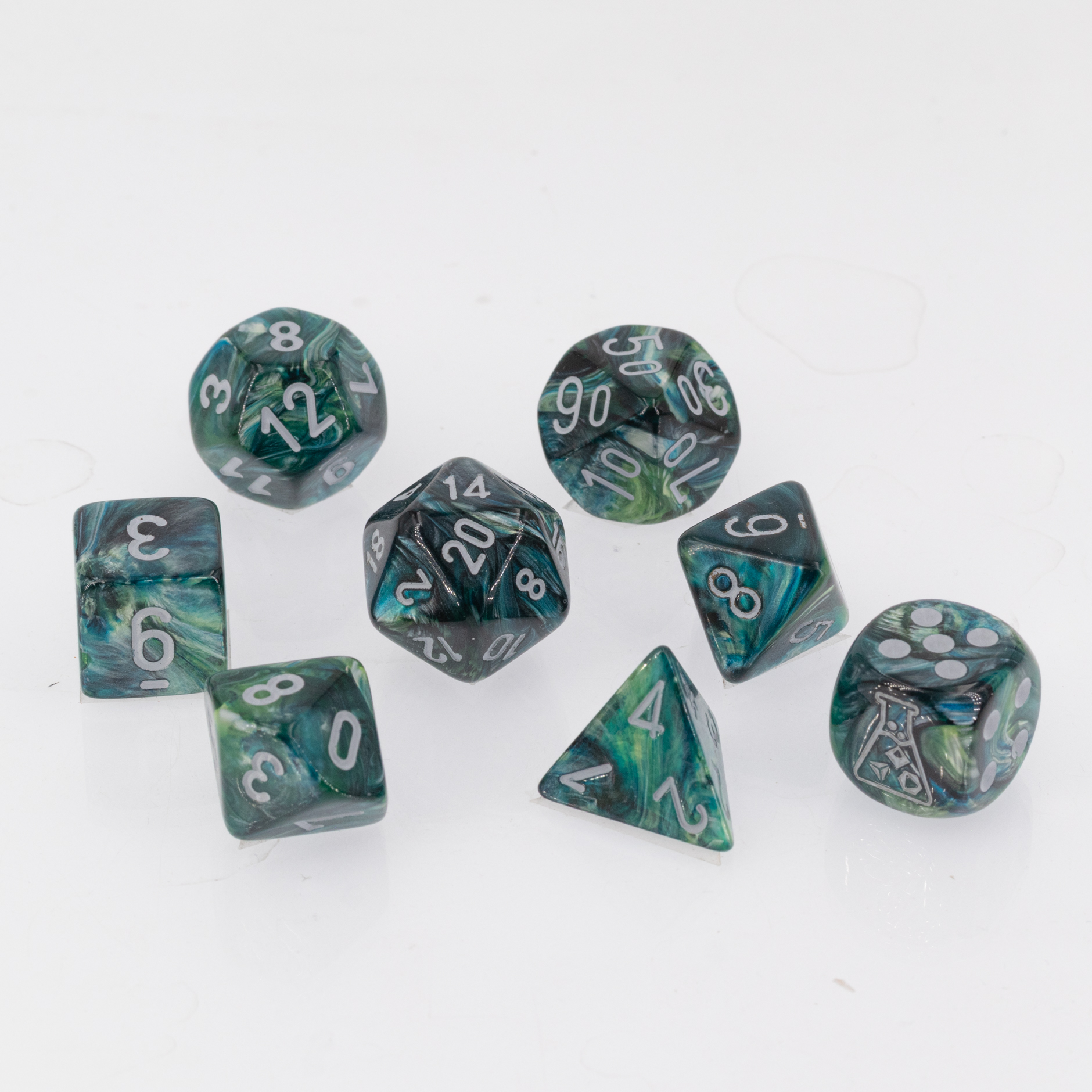 PRE ORDER LabDice Lustrous  Neptune™ / grey  Dice Set 9 Pieces
