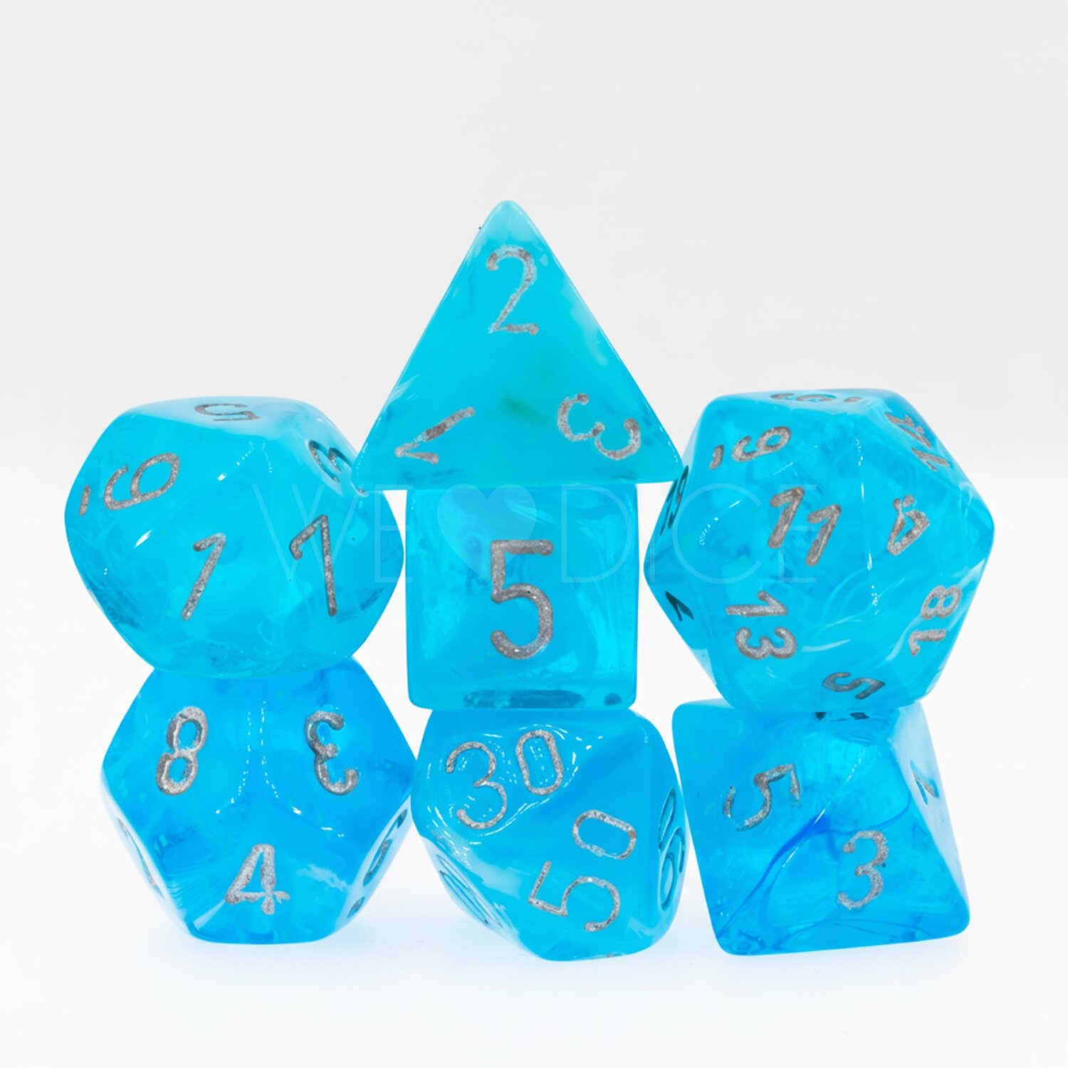 Luminary™ Polyhedral Himmel / silber 7-Würfel Set