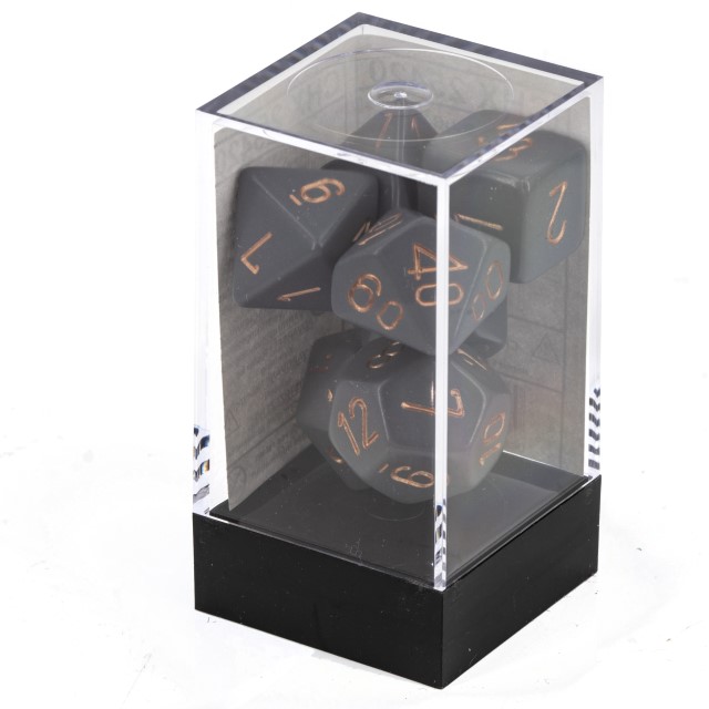 Satt Polyhedral dunkelgrau / kupfer 7-Würfel Set