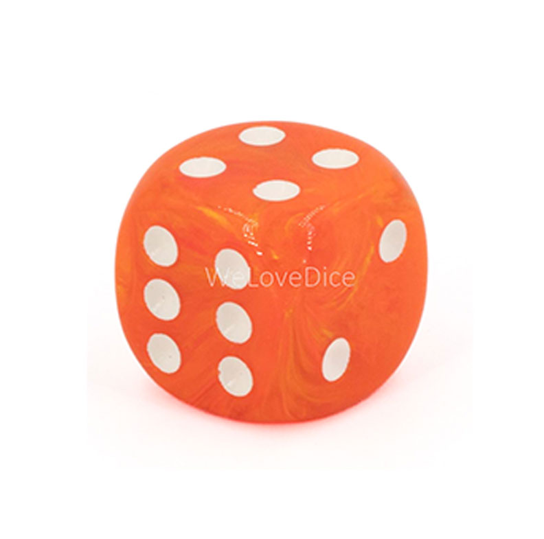 16mm W6 Würfel in tieger orange / weiß