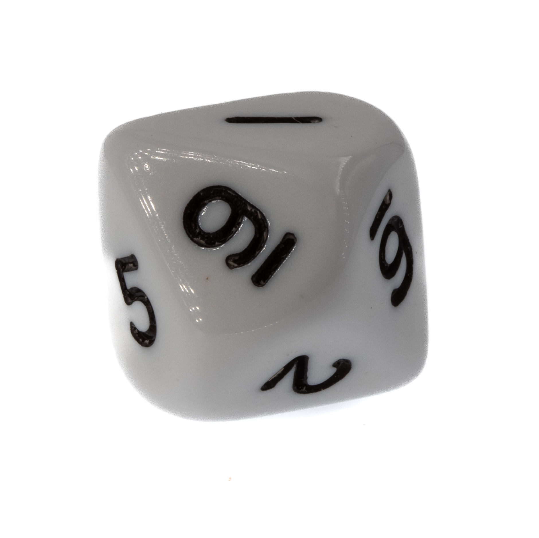 W10 Würfel in weiss / schwarz Satt