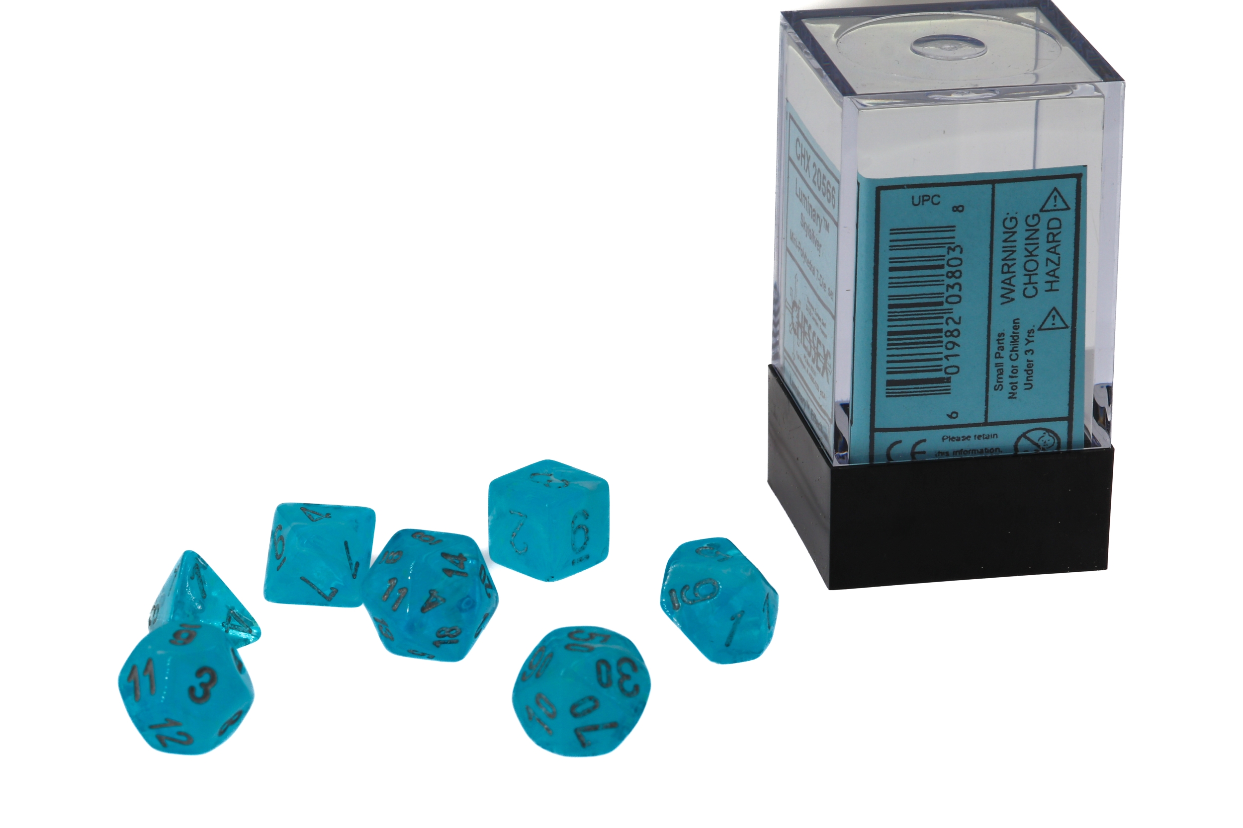 Luminary™ Mini-hedral Polyhedral Sky / silver 7-DieSet