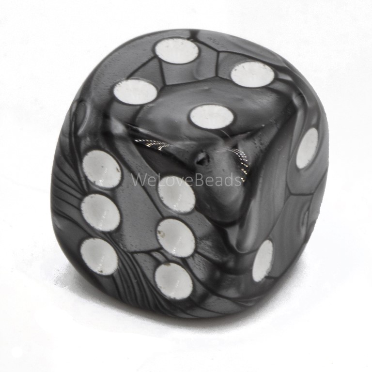 16mm W6 Würfel in dunkelsilber / weiss