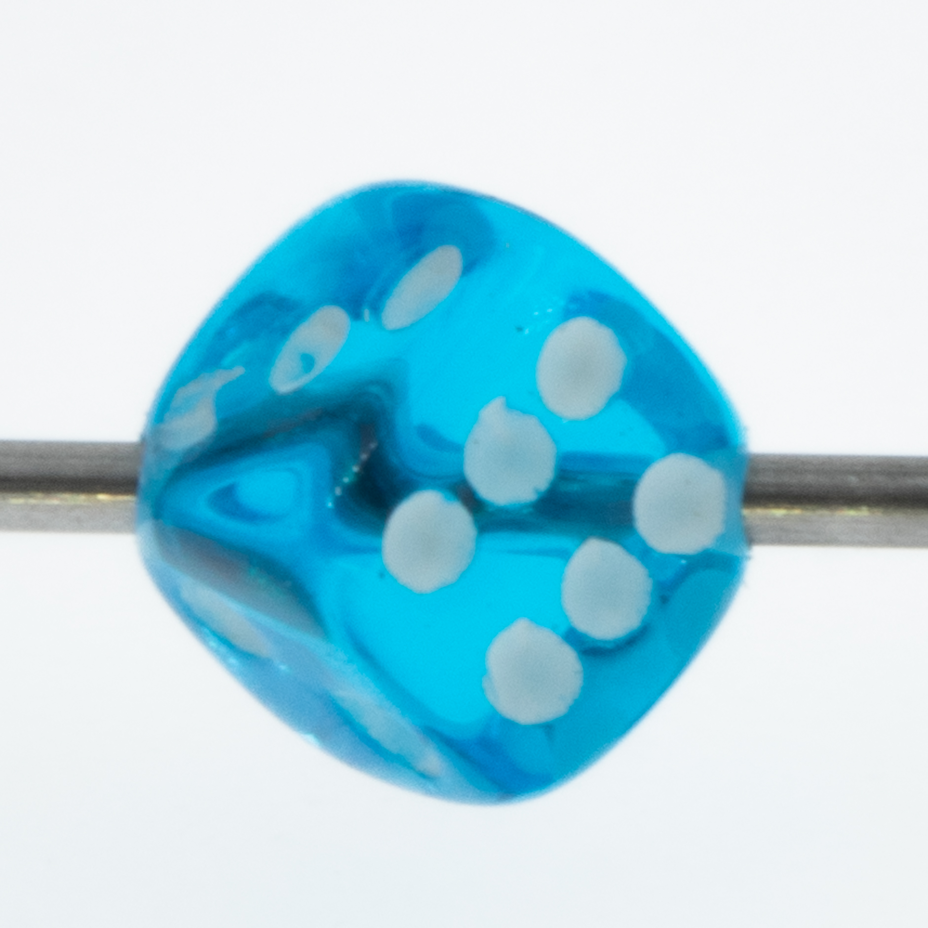  5mm Dice bead - caribbean blue Translucent, in