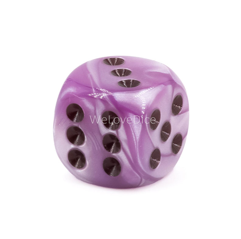 16mm W6 Würfel in lila / schwarz