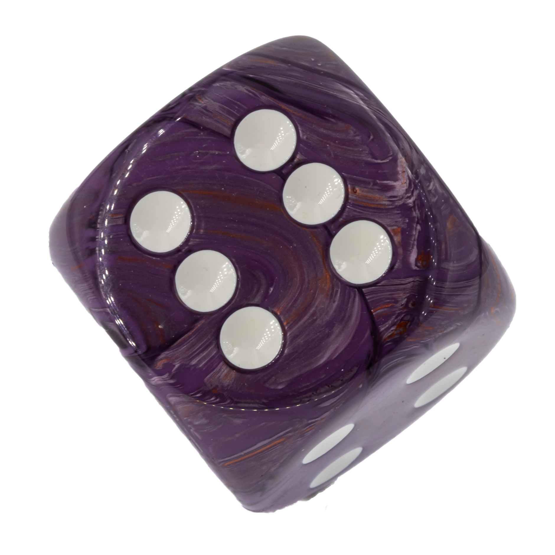 30mm W6 Würfel in lila / weiß