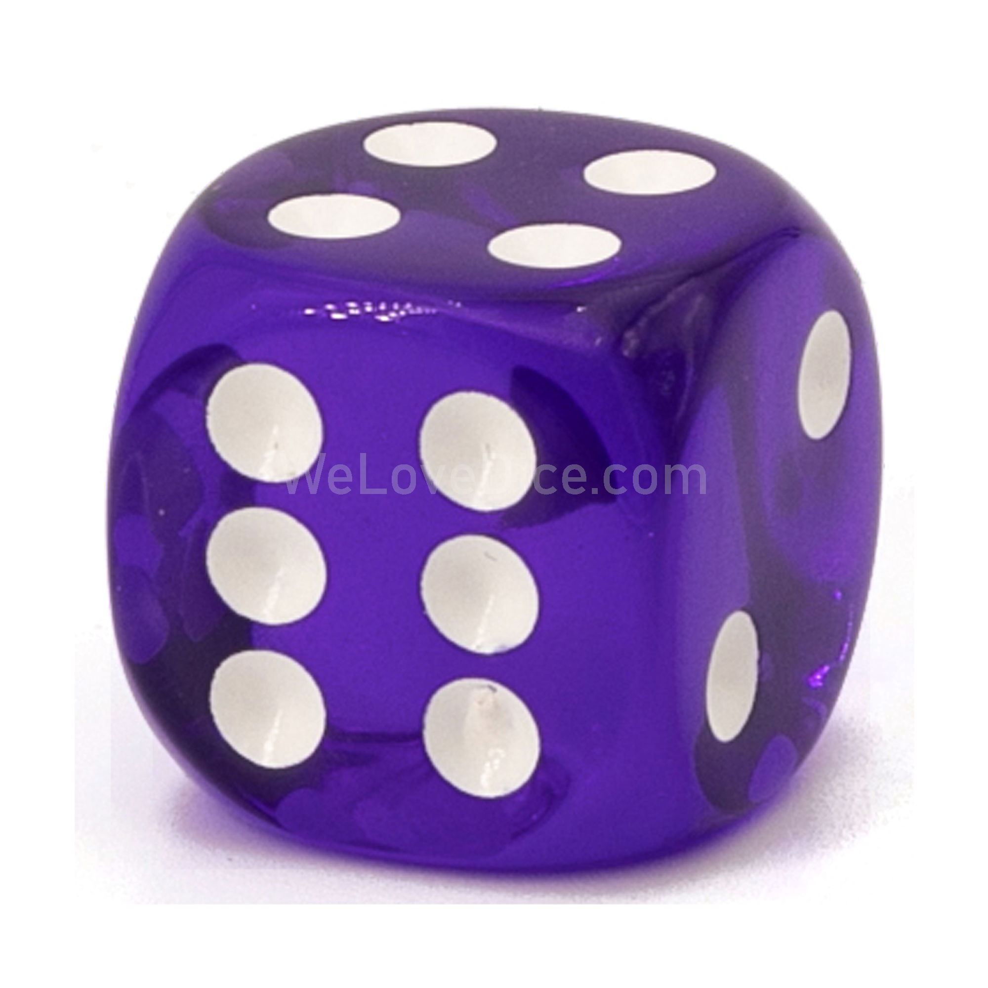 22mm W6 Würfel in lila / weiß